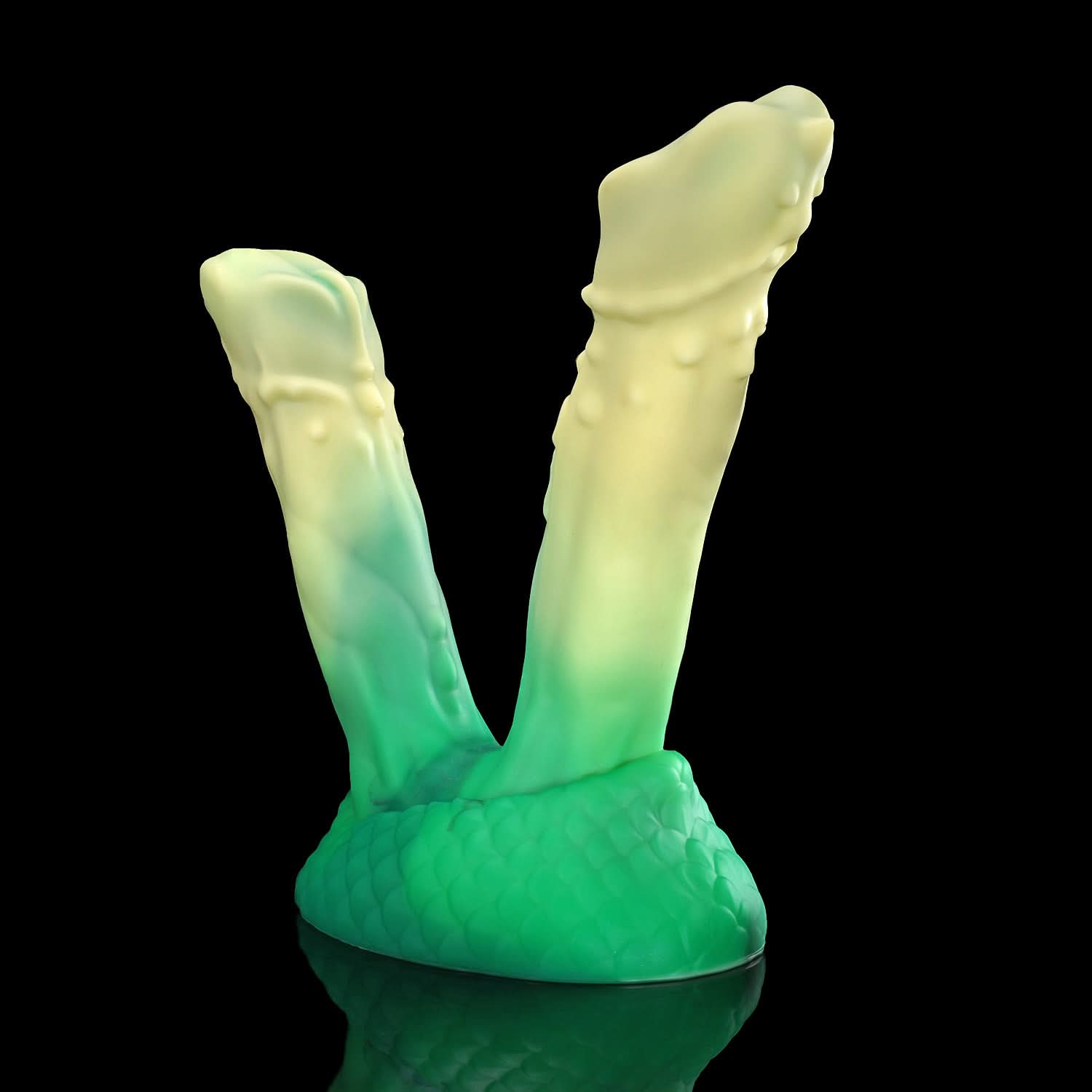 Bamboo GreenBamboo Green nothosaur TWINS  fantasy dildo monster dildo double tip dildo ribbed dildo anal dildo