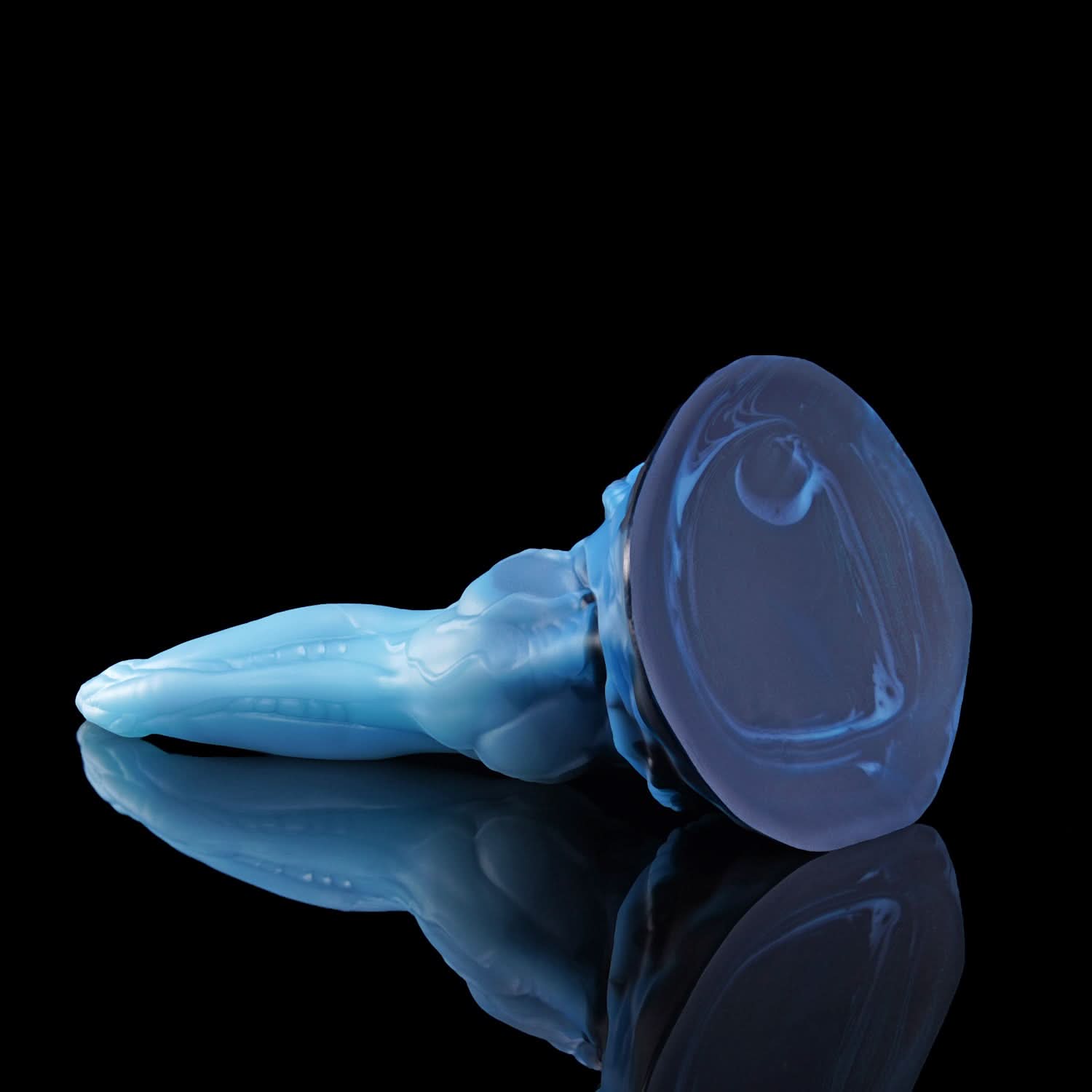 Glacier Dark Blue(UV GITD) nothosaur QALU fantasy dildo tongue dildo anal dildo curved tip wearable toy