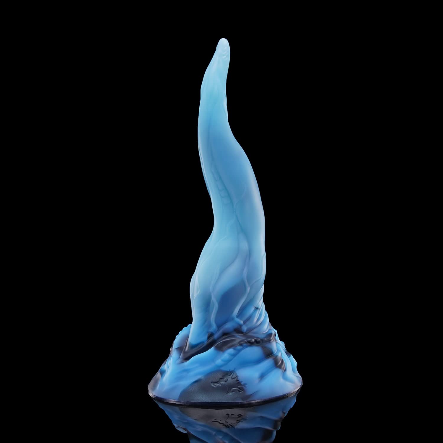 Glacier Dark Blue(UV GITD) nothosaur QALU fantasy dildo anal dildo long tongue shape textured shaft for g spot