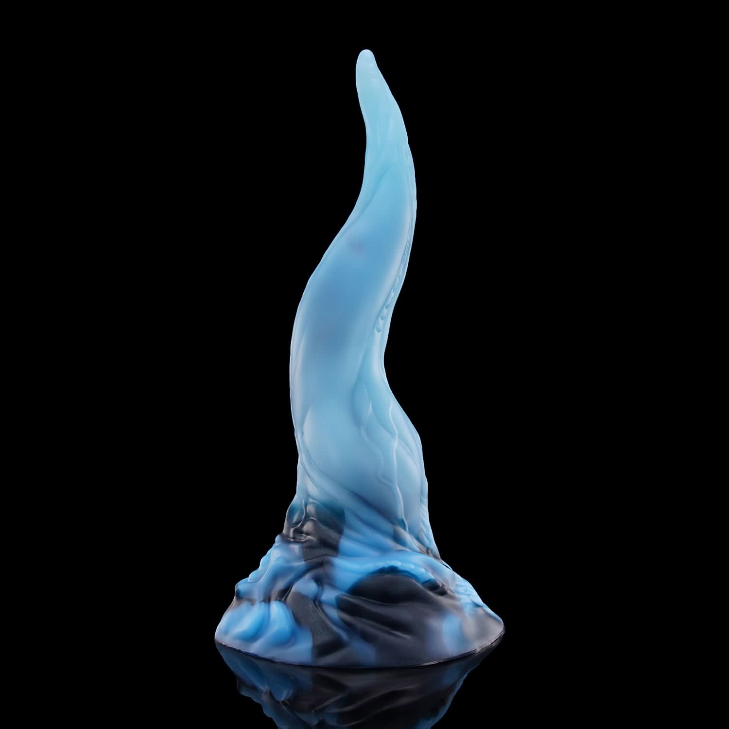 Glacier Dark Blue(UV GITD) nothosaur QALU fantasy dildo anal dildo long tongue shape textured shaft for g spot