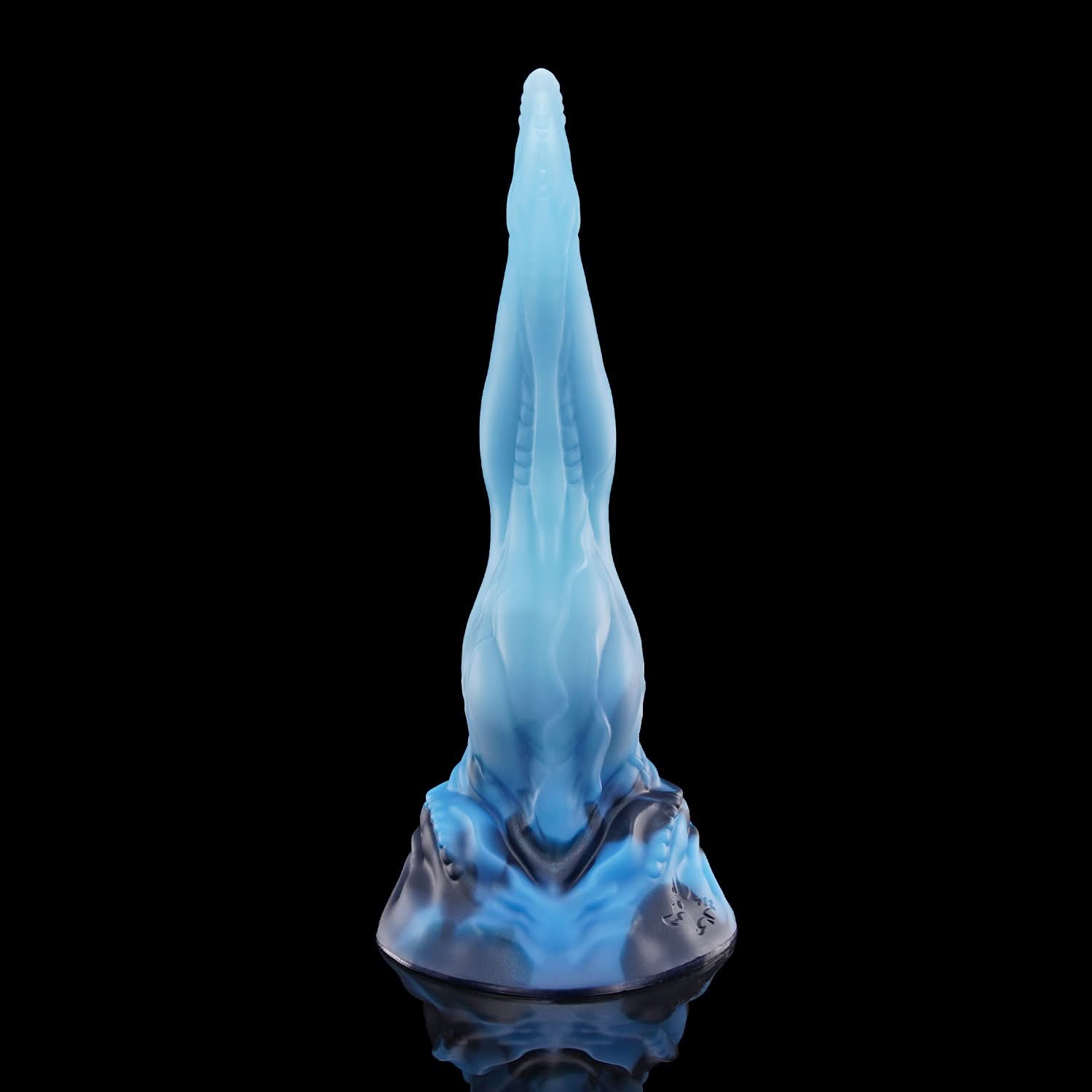 Glacier Dark Blue(UV GITD) nothosaur QALU fantasy dildo anal dildo long tongue shape textured shaft for g spot