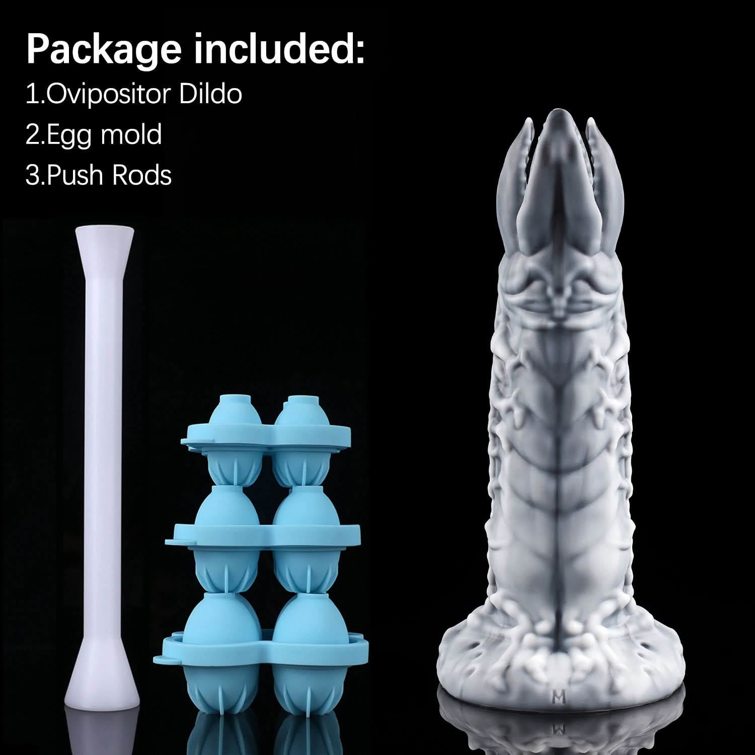 AlienSilverNOTHOSAUR ZERGER Fantasy dildo alien dildo egg laying dildo soft silicone