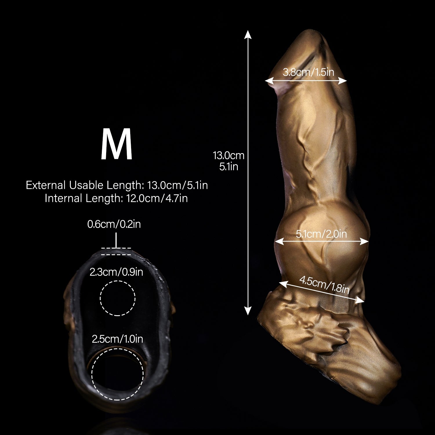 Nothosaur Wolverine Gocapa Penis Extension cock Sleeve for man cuffs Extender Sleeve Sex Toy M Size