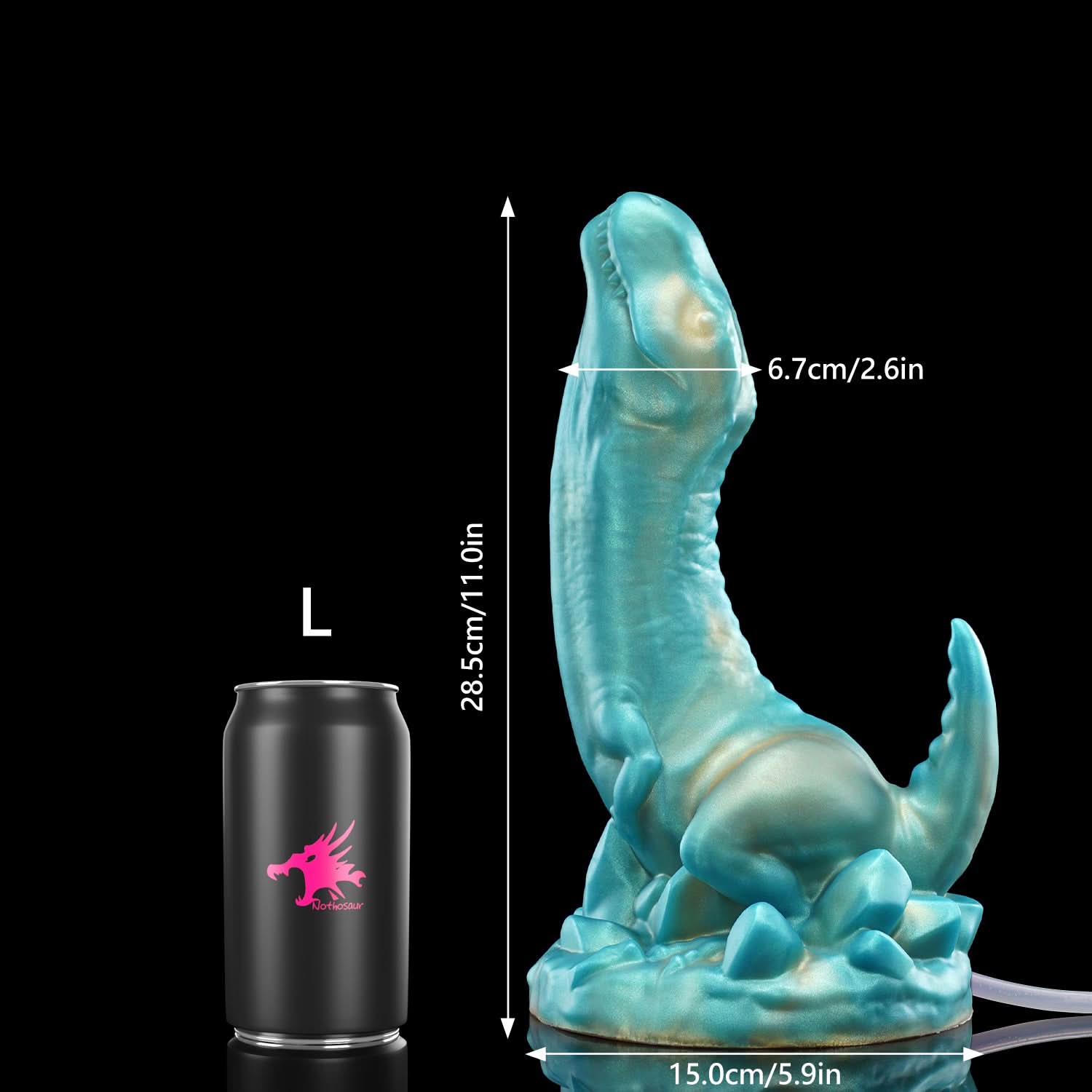 Nothosaur VELOX + TUBE Fantasy dildo with Strong Suction Cup for Hands-Free Play L Size