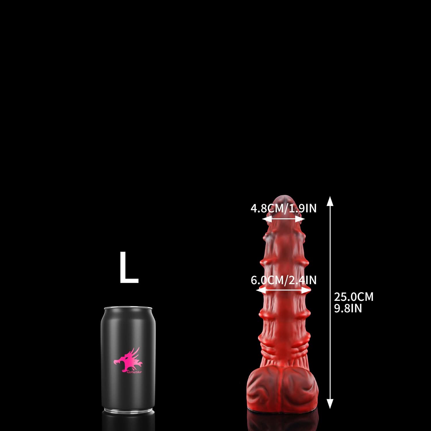 Demon Red nothosaur MEPHISTO fantasy dildo anal dildo clawed base fantasy dragon tip spiral twist L SIZE