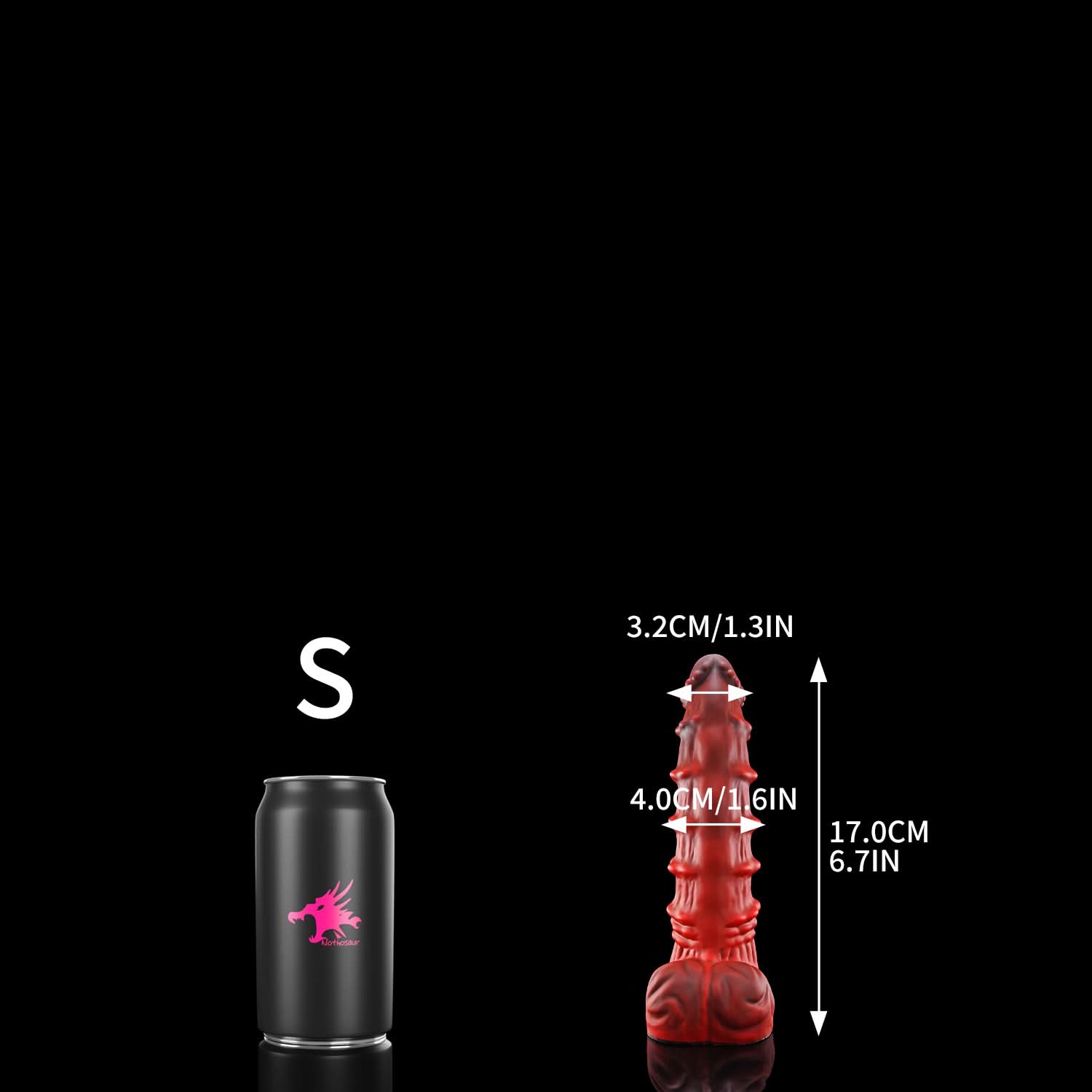 Demon Red nothosaur MEPHISTO fantasy dildo anal dildo clawed base fantasy dragon tip spiral twist S SIZE
