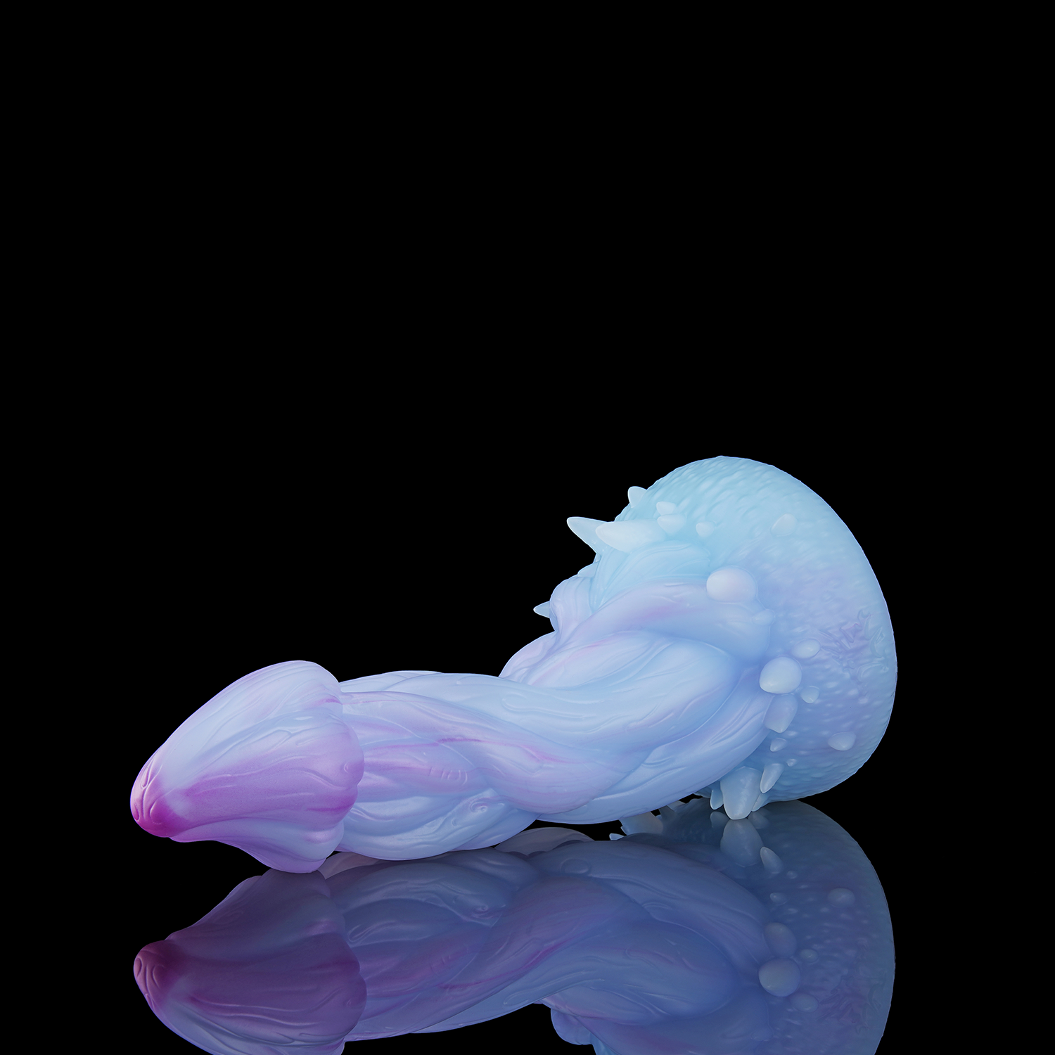 Streaming VioletBlue nothosaur moom  Fantasy dildo ridged shaft anal dildo for g spot curved tip