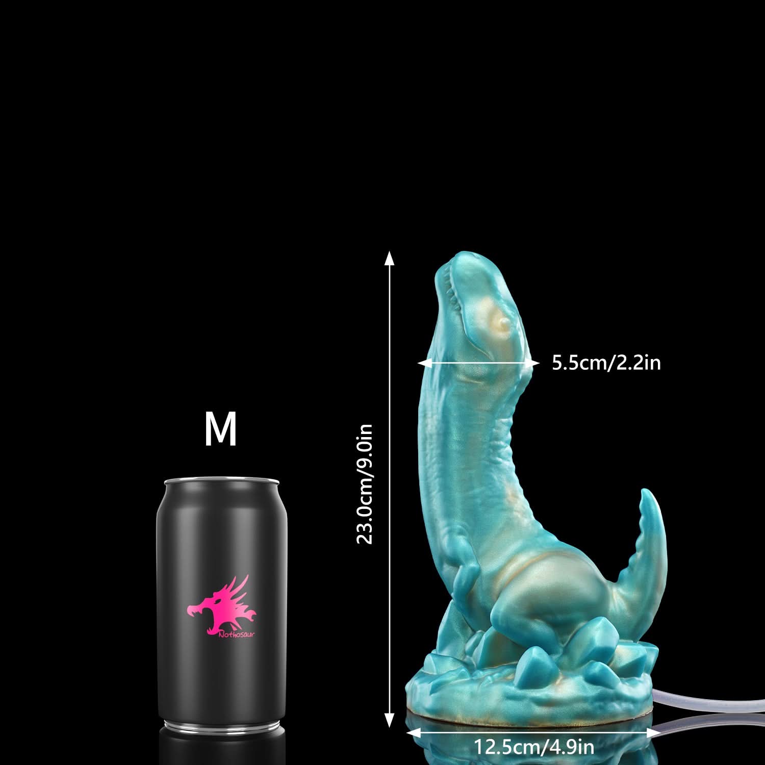 Nothosaur VELOX + TUBE Fantasy dildo with Strong Suction Cup for Hands-Free Play M Size