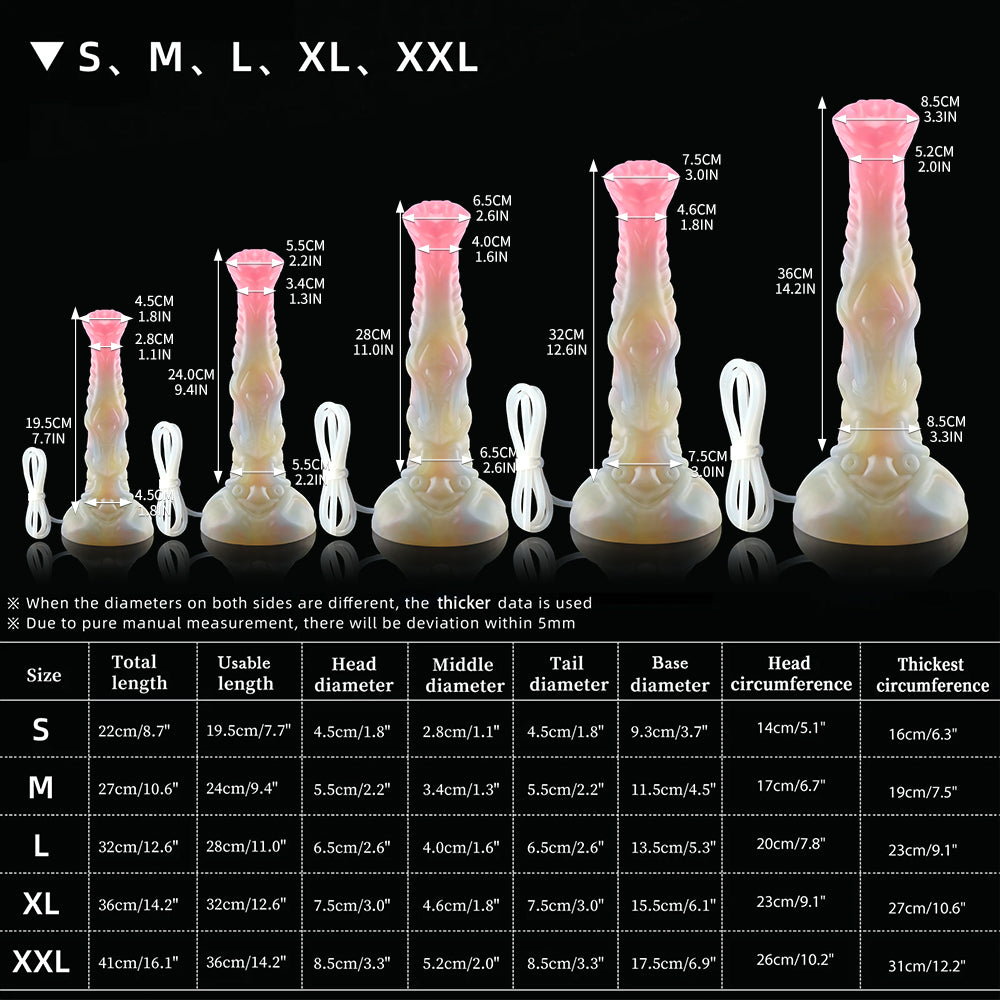 Necrons ejaculating cumming dildo fantasy color size chart
