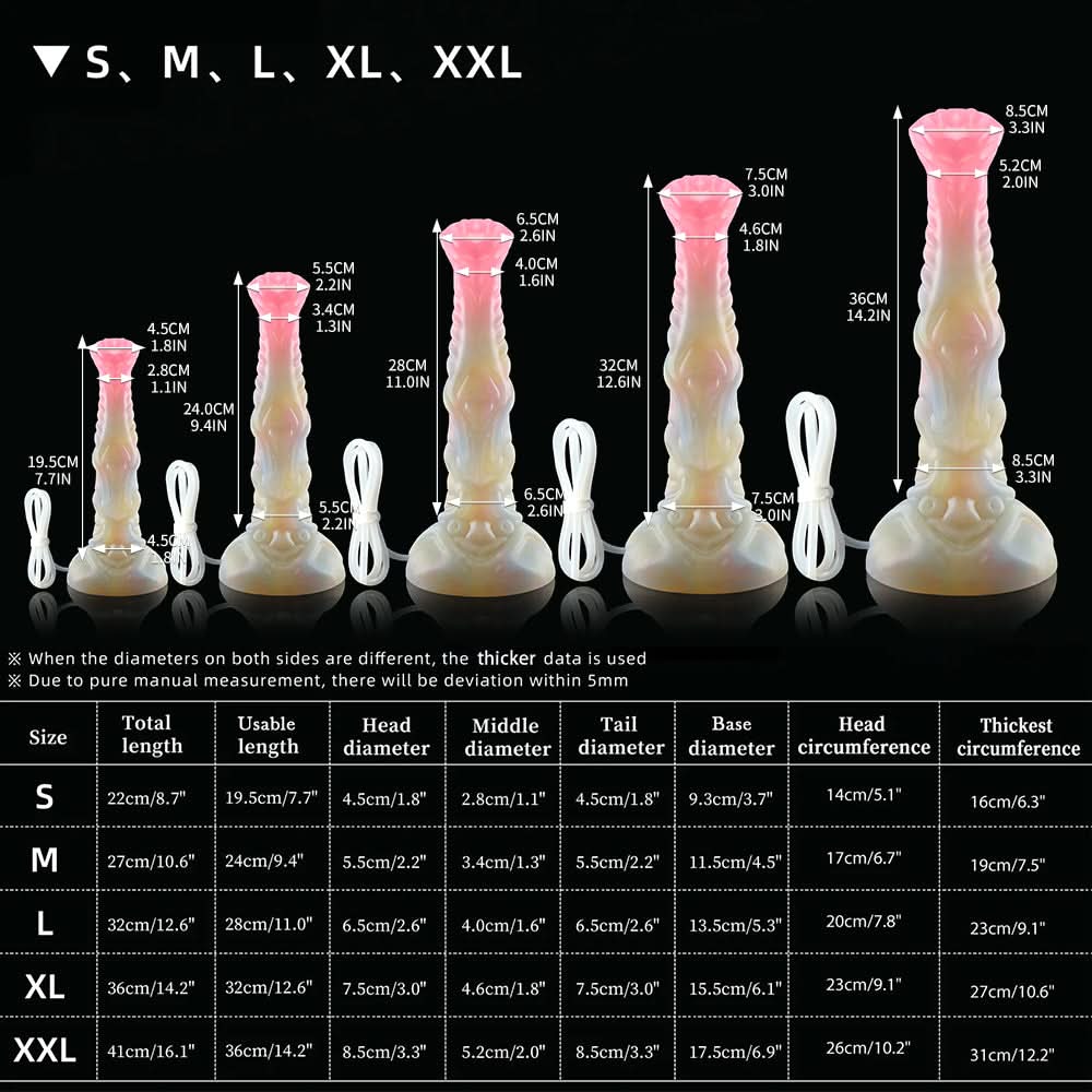 Nothosaur NECRONS+TUBE Horse Cock-Dildo Animal Dildo Huge Anal with ejaculating dildo size chart