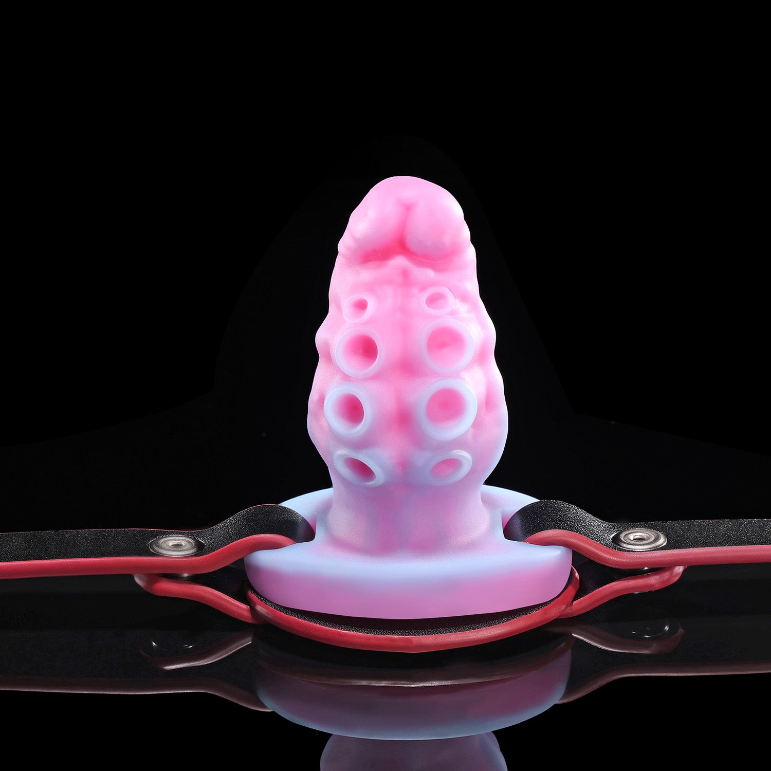 Nothosaur ALLA GAG tentacle mouth gag in pink silicone with adjustable black strap.