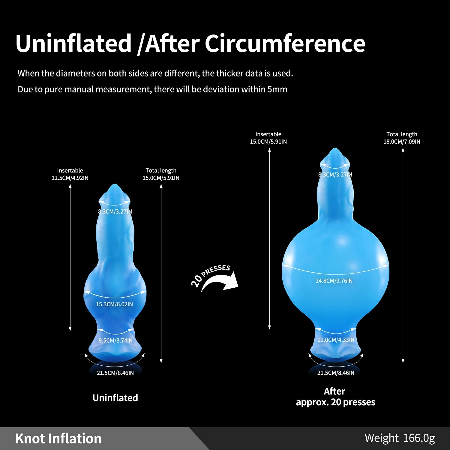 MagLock Air GRAE PUMPY,Inflatable Butt Plug,Fantasy Butt Plug,Customizable Inflation,Bulbous Knot,kntted anal plug,size
