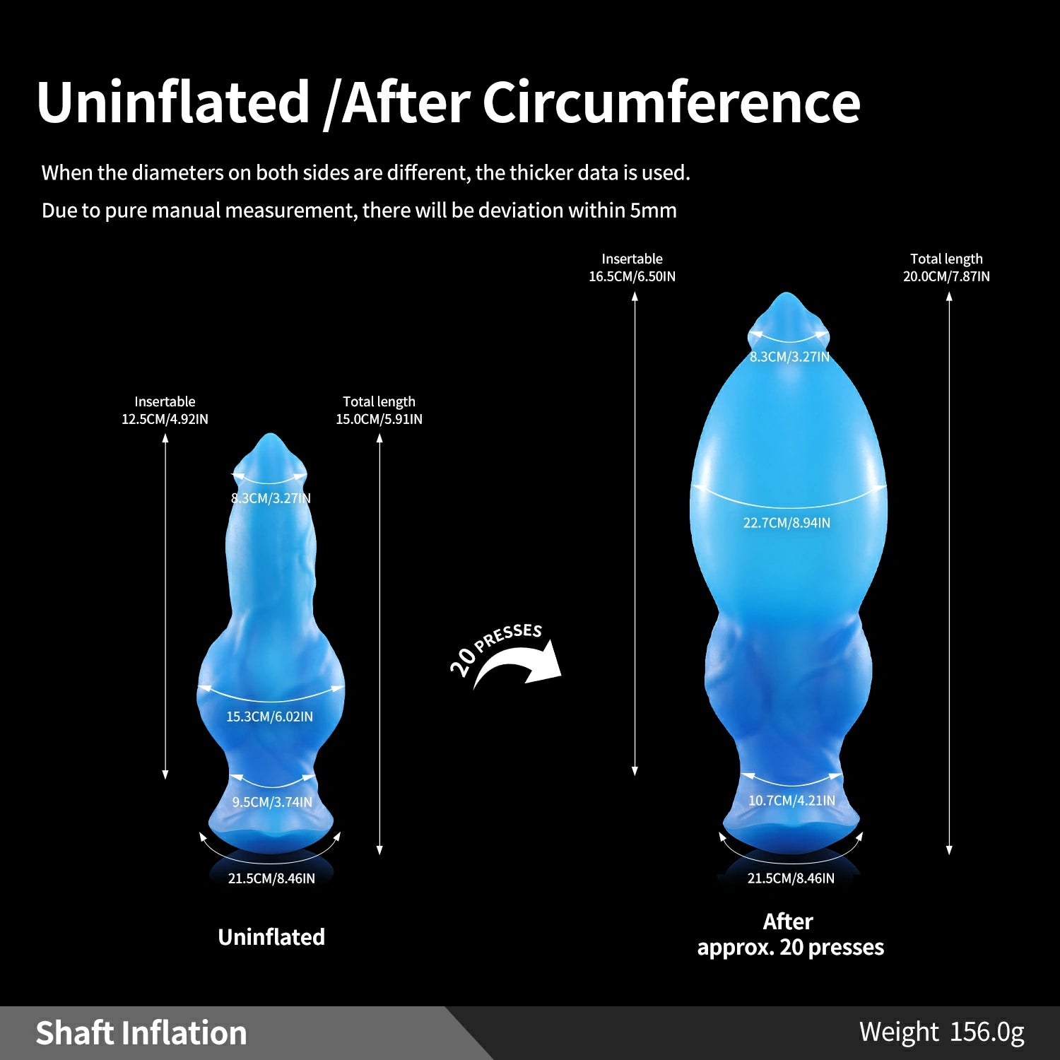 MagLock Air GRAE PUMPY,Inflatable Butt Plug,Fantasy Butt Plug,Customizable Inflation,Bulbous Knot,kntted anal plug,size