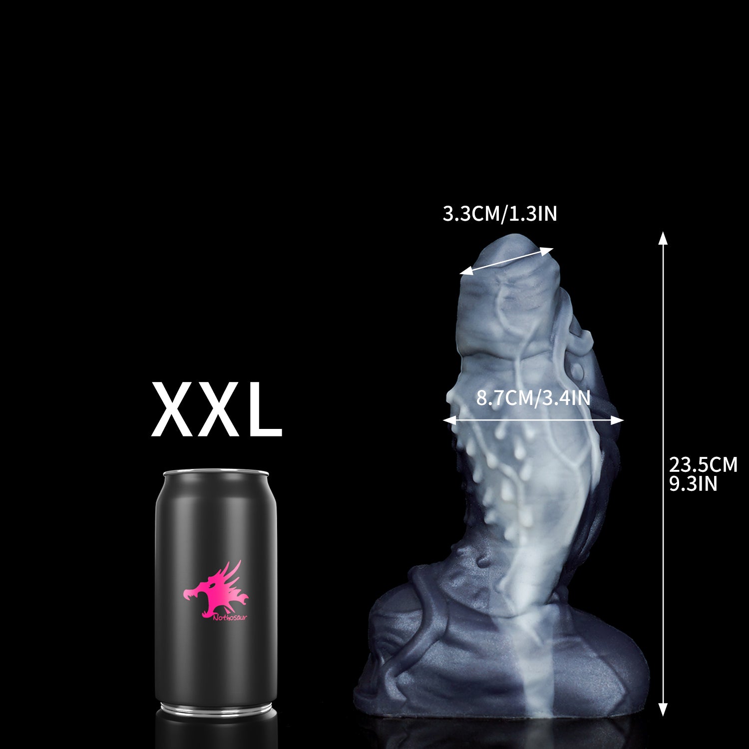 Glacial LiquidWhite(GITD) NOTHOSAUR TORBEN Fantasy dildo alien dildo anal dildo textured design adult toy XXL size