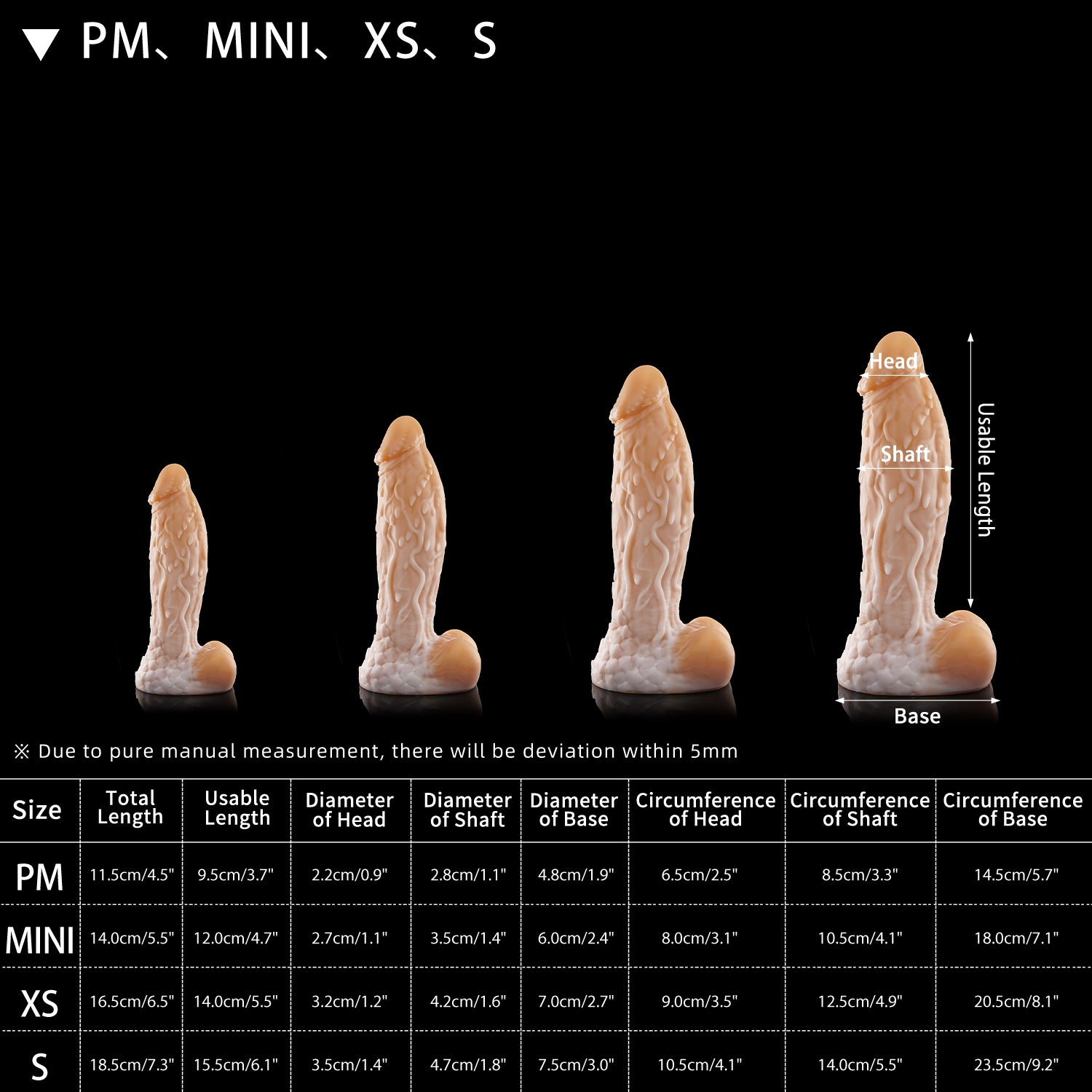 NOTHOSAUR WIZII Fantasy dildo hentai dildo ribbed surface silicone for g spot SIZE CHART