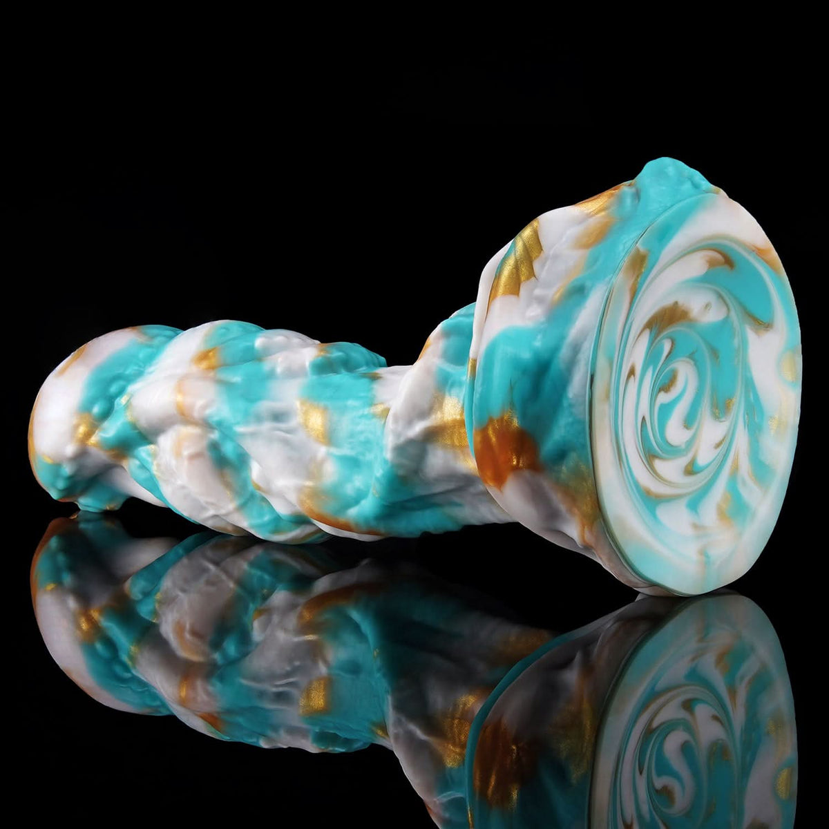 AGNME mermaid fantasy dildo with flowing wave-like folds and a sculpted base - base view