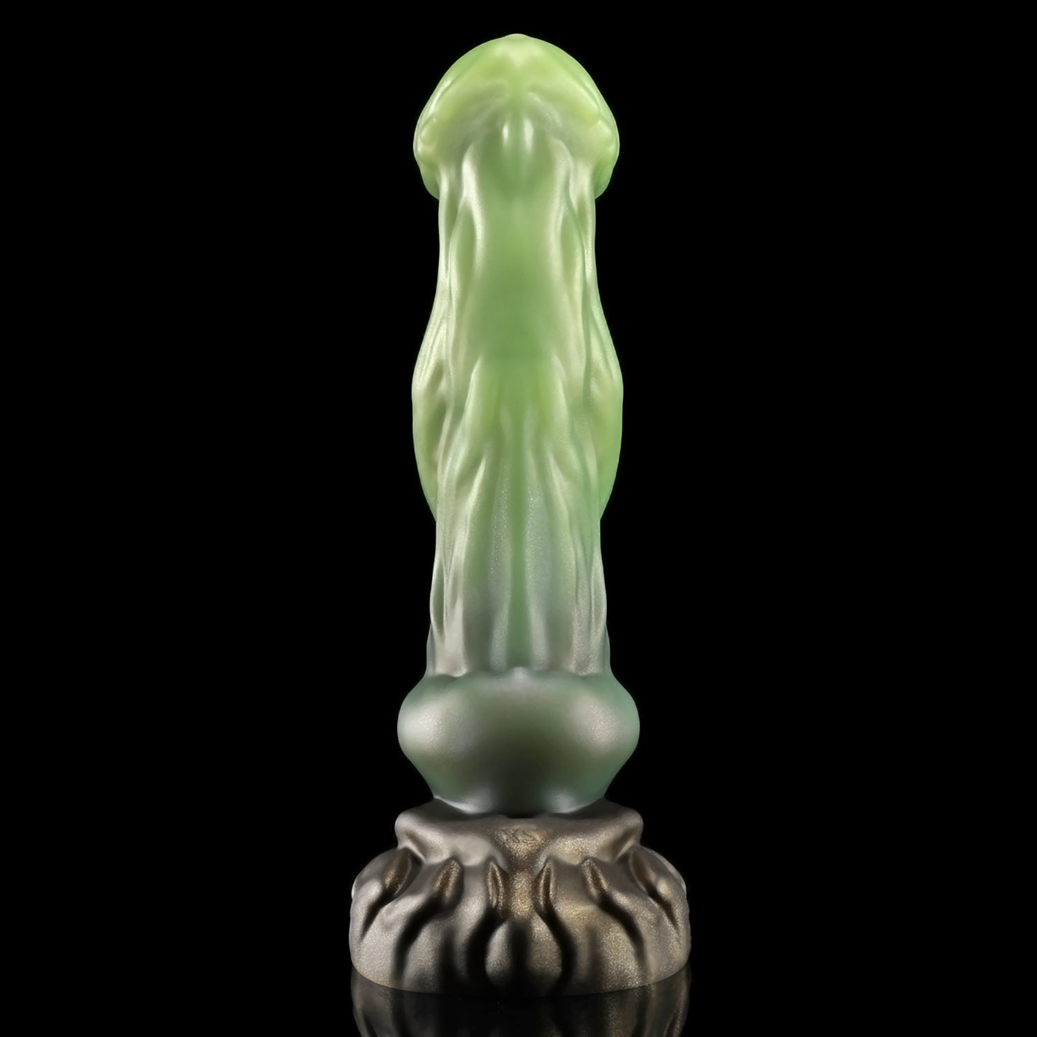Avenging Dragon custom fantasy dragon dildo with a smooth sculpted shaft and wide textured base - upright front view