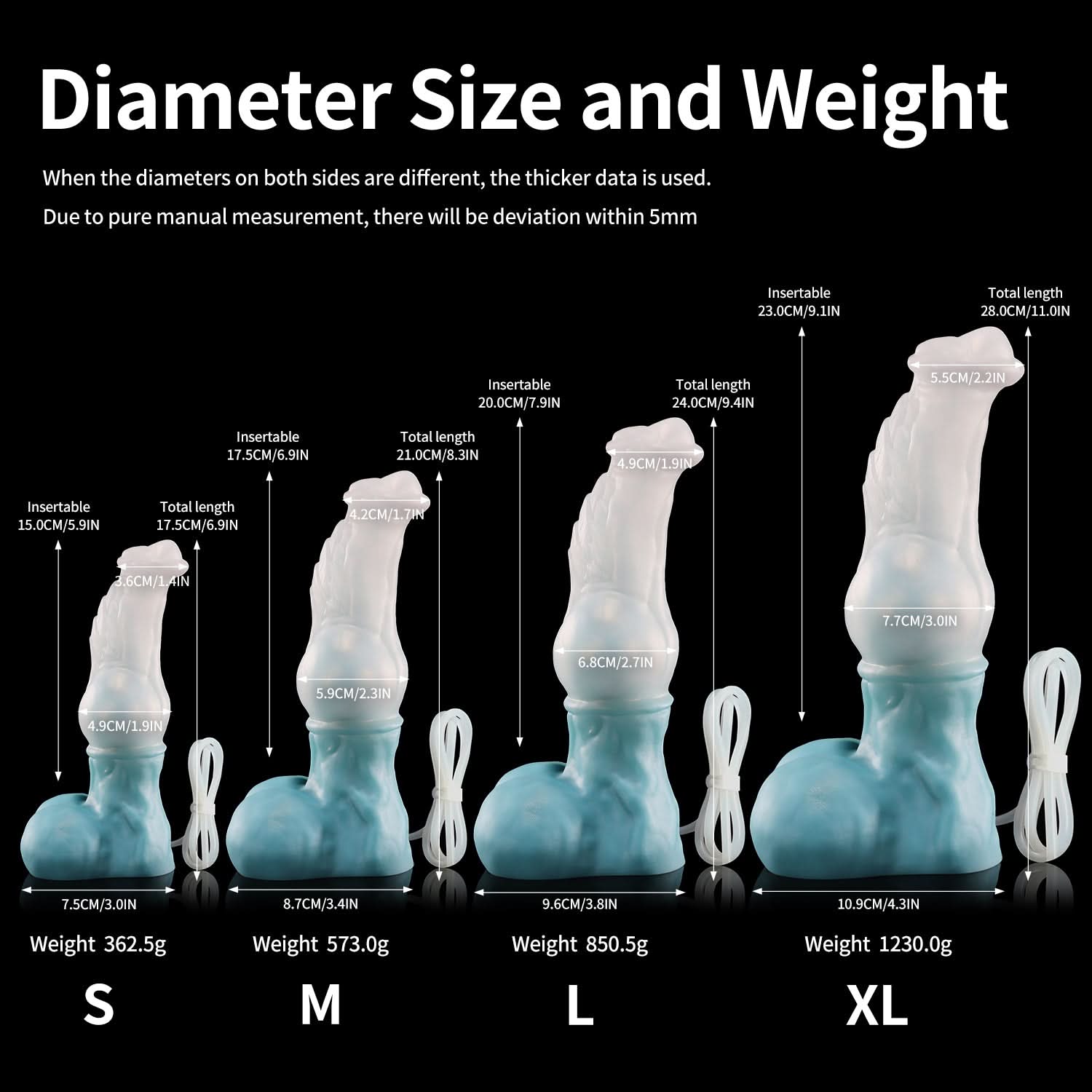 Nothosaur FAXI Anal Knotting Dildo Animal Dildo Huge Anal with ejaculating dildo Size Chart
