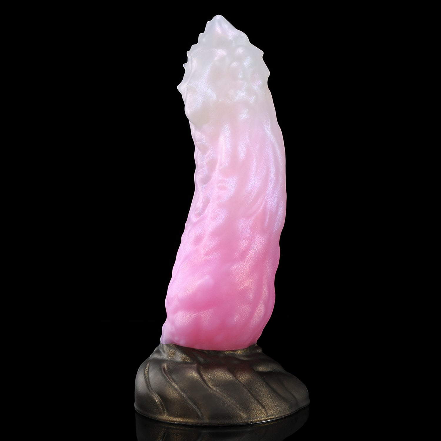 Howling Dragon custom dragon knot fantasy dildo with a textured shaft and suction cup base - upright front view