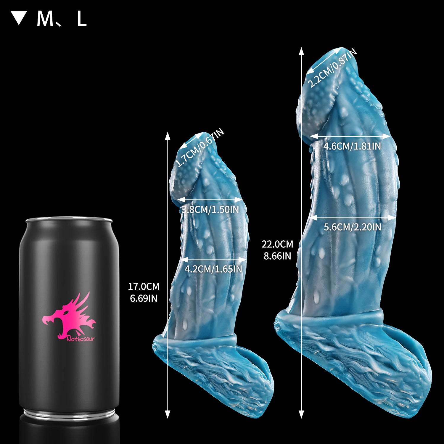 Nothosaur Alcar Silicone Penis sleeve cock sheath cuffs Extender size compare