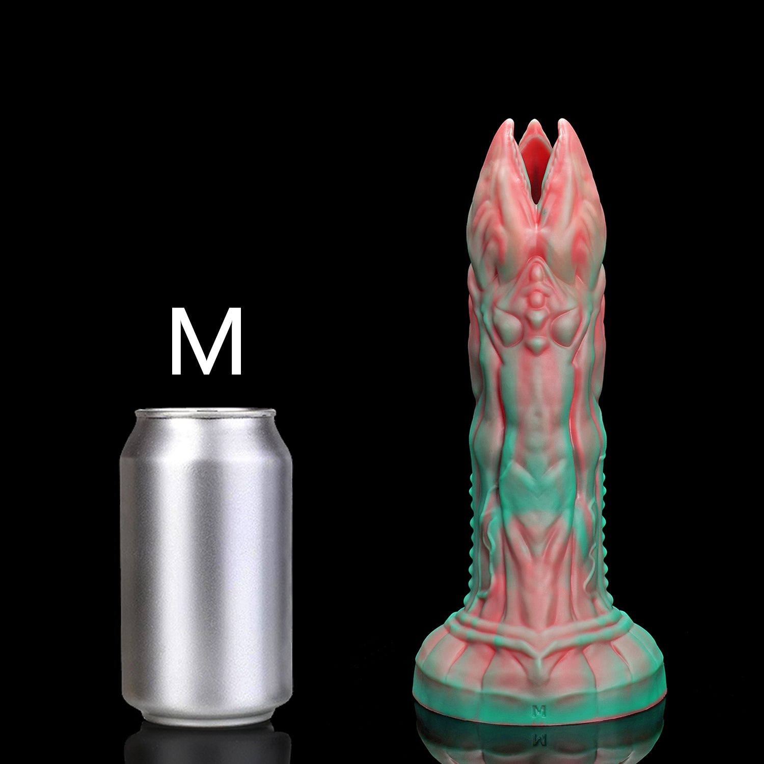 AUDREY II plus OGG fantasy ovipositor dildo with a ridged hollow shaft, OGG egg set, mold, and push rods - M size guide with egg set
