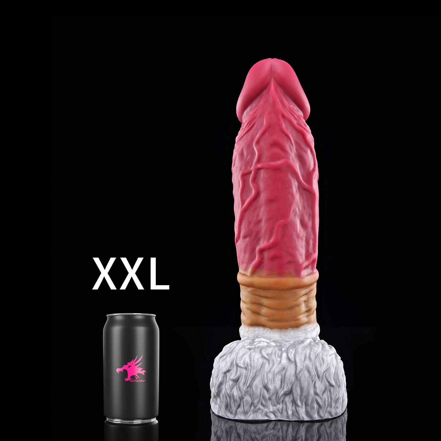 FAMARIO fantasy monster dildo with a textured shaft, sculpted furry base, and rounded balls - XXL size guide