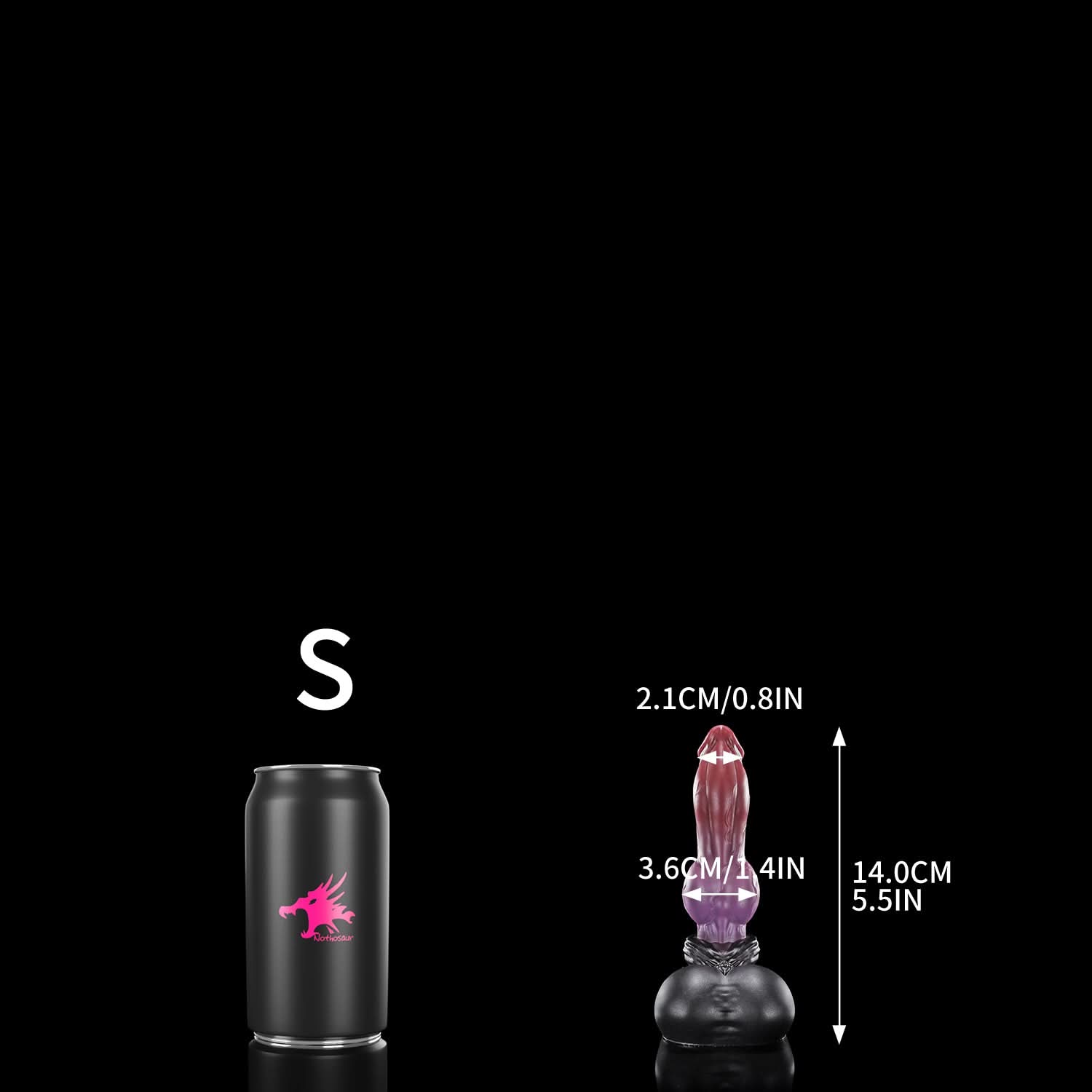 Nothosaur GRAEMEN dog knot dildo with a tapered head, smooth shaft, and full knot - product view 32