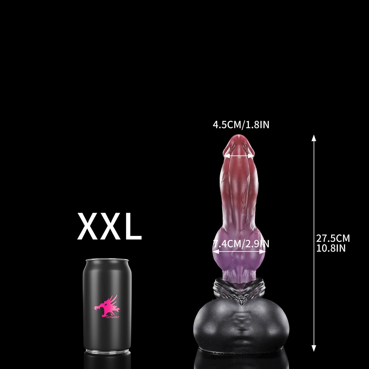 Nothosaur GRAEMEN dog knot dildo with a tapered head, smooth shaft, and full knot - product view 36