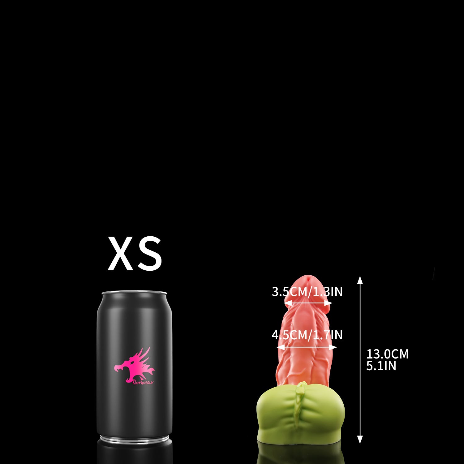 Nothosaur HOGGE fantasy wolf dildo with a realistic head and textured shaft - size reference 09