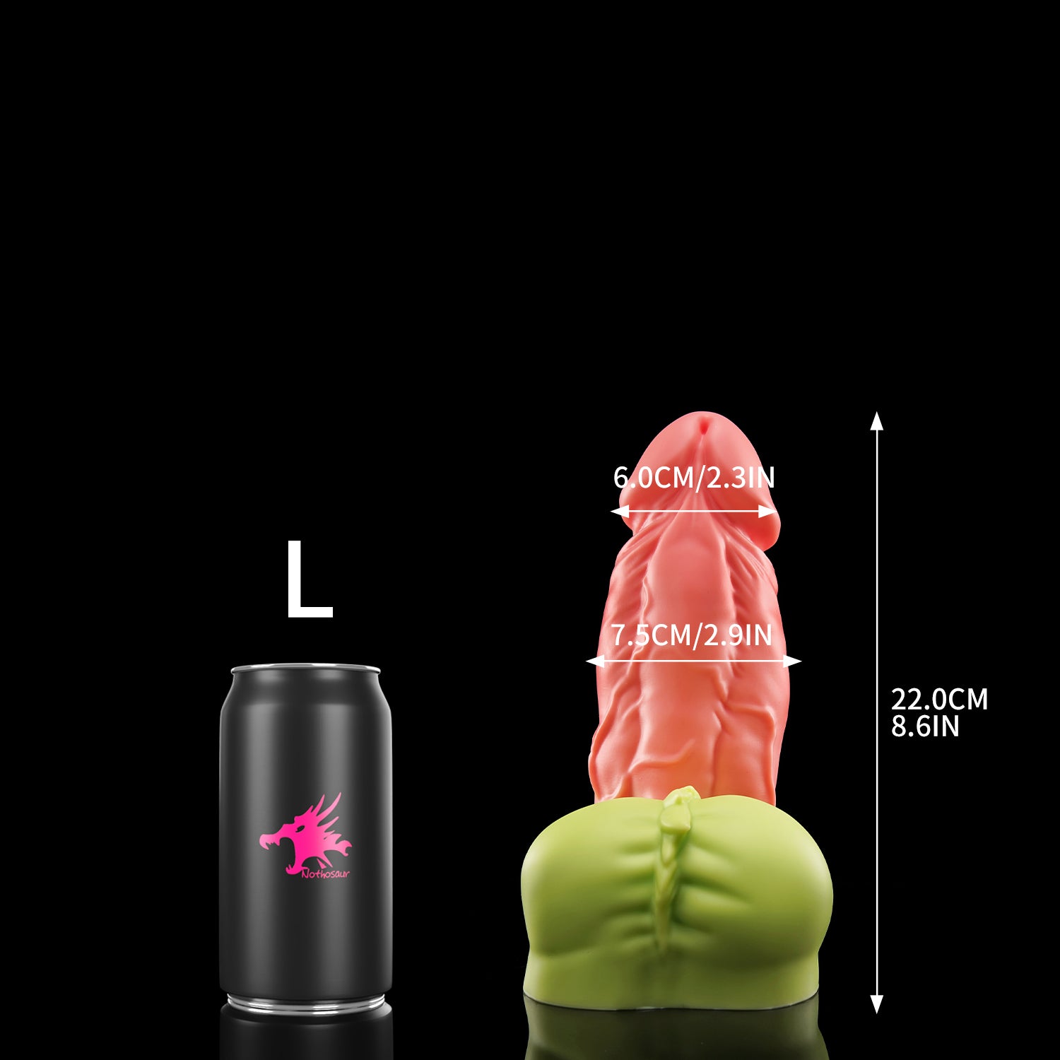 Nothosaur HOGGE fantasy wolf dildo with a realistic head and textured shaft - size reference 12