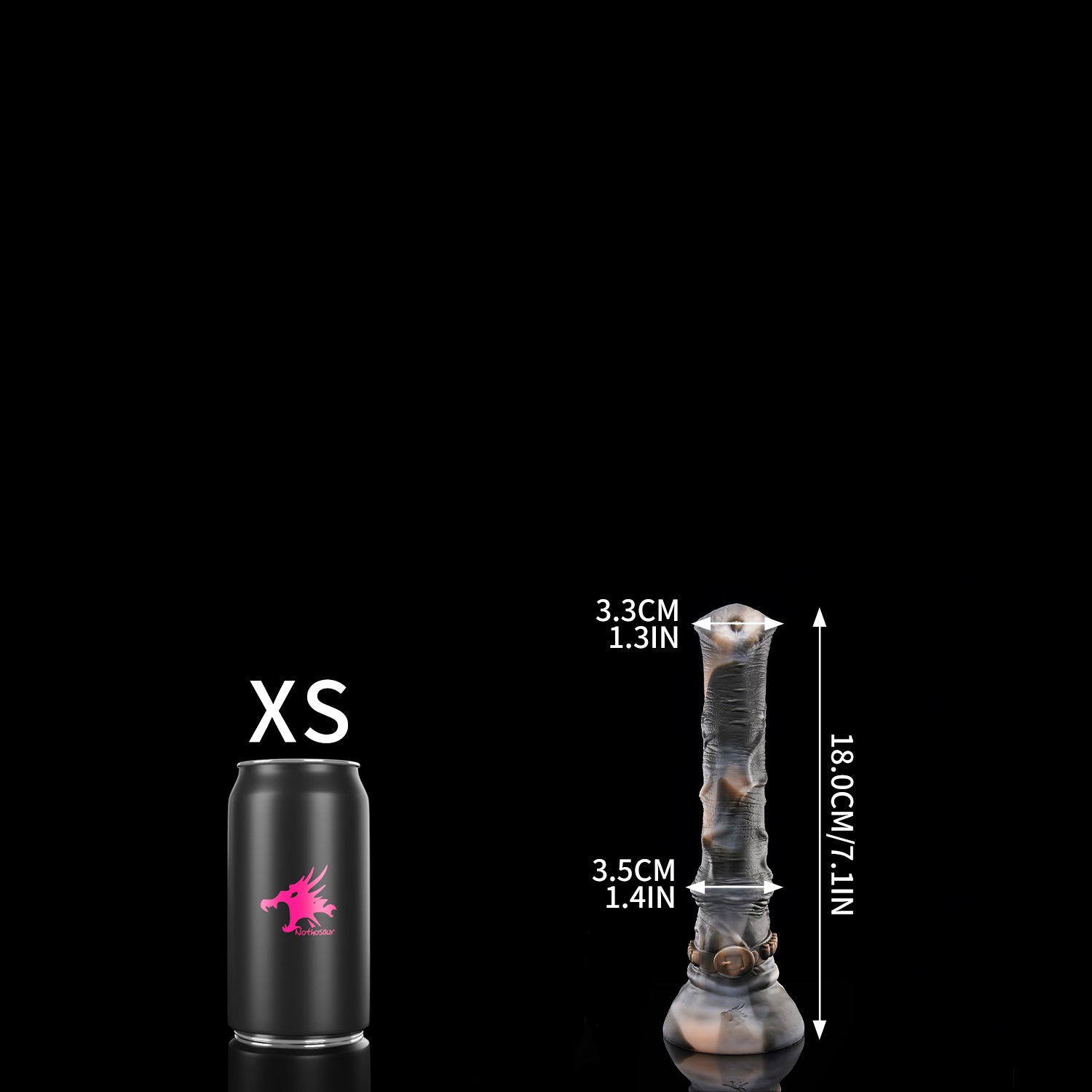 Nothosaur HUNTER JACK fantasy horse dildo with a textured equine shaft and suction cup base - size reference 09