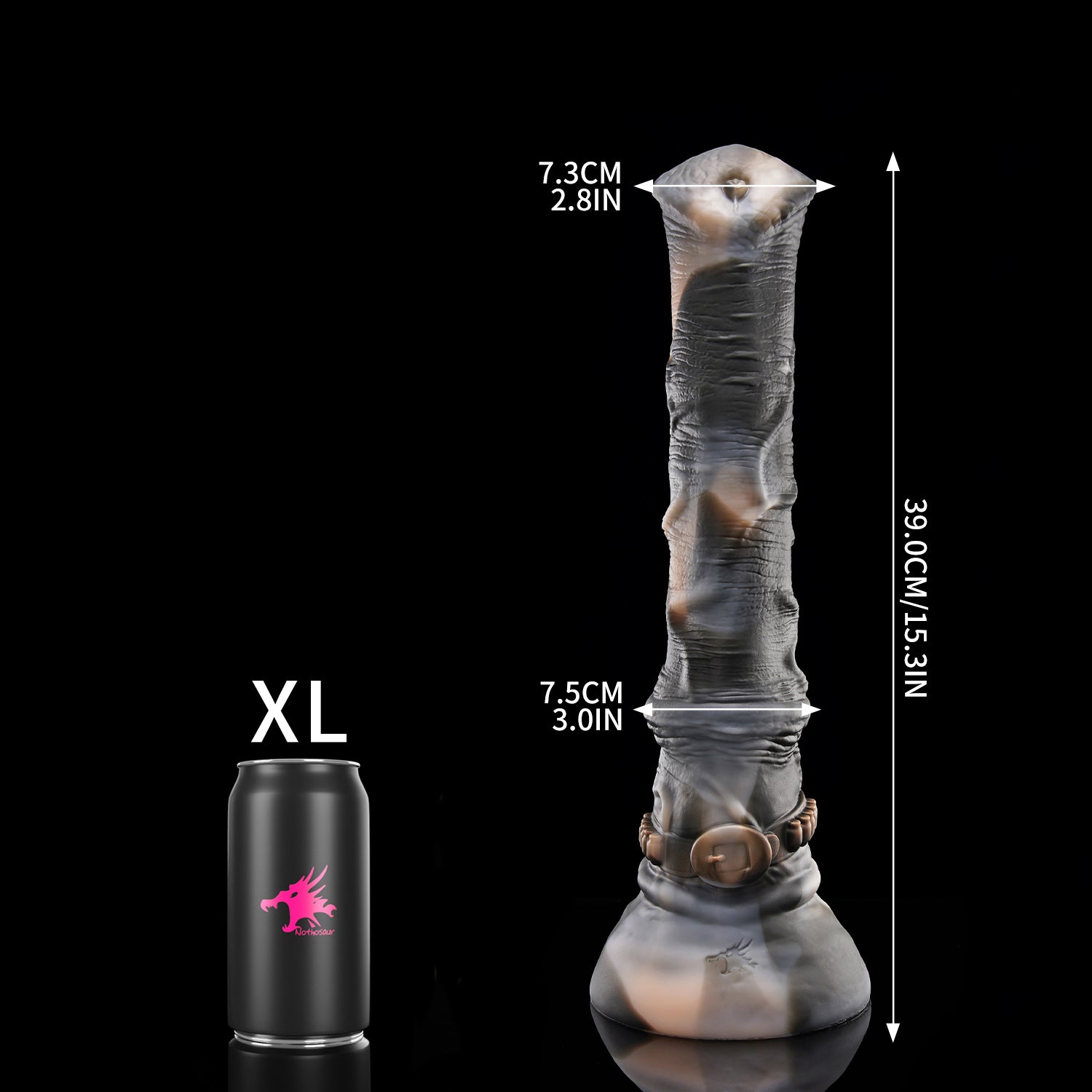 Nothosaur HUNTER JACK fantasy horse dildo with a textured equine shaft and suction cup base - size reference 13