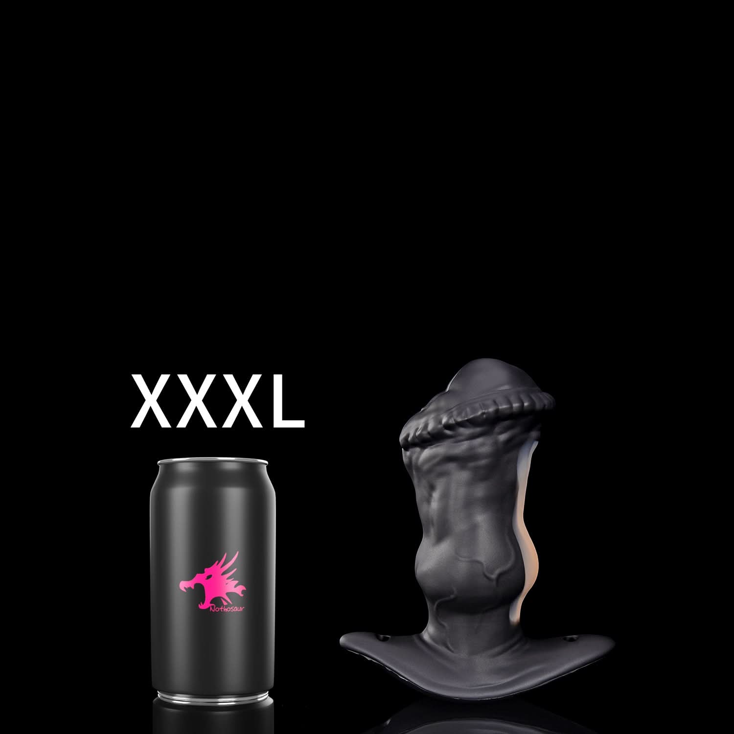 Nothosaur IPONY fantasy horse butt plug with a broad head, knotted midsection, and flared base - product view 14