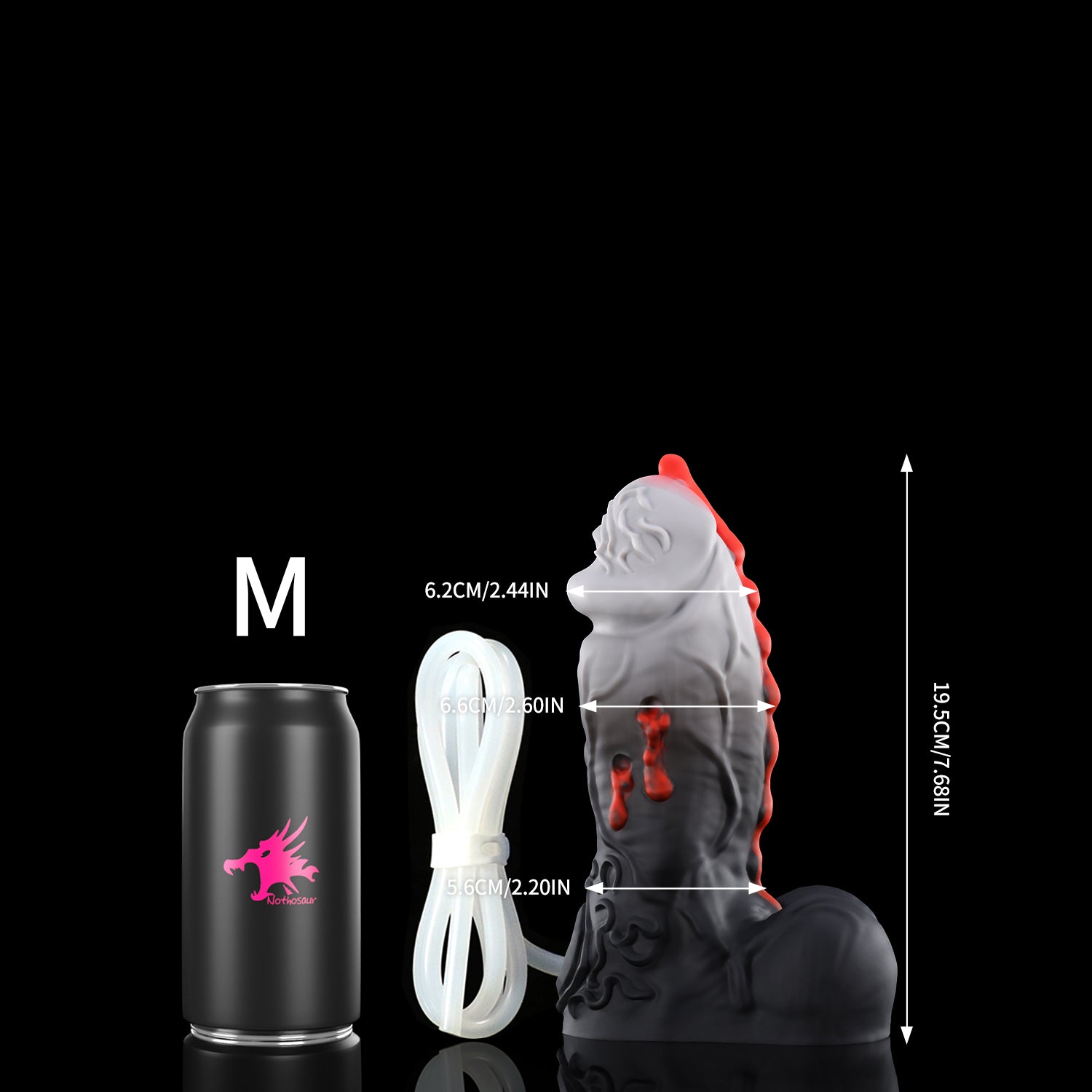 Nothosaur ISSUS plus tube fantasy vampire ejaculating dildo with elegant gothic textures and a built-in tube - size reference 12