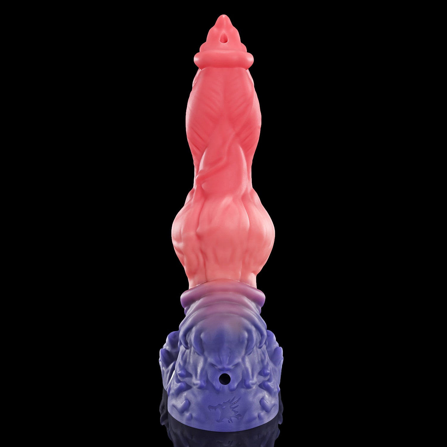 Nothosaur LYKOS plus tube fantasy knot ejaculating dildo with a textured werewolf profile and built-in tube - built in tube detail