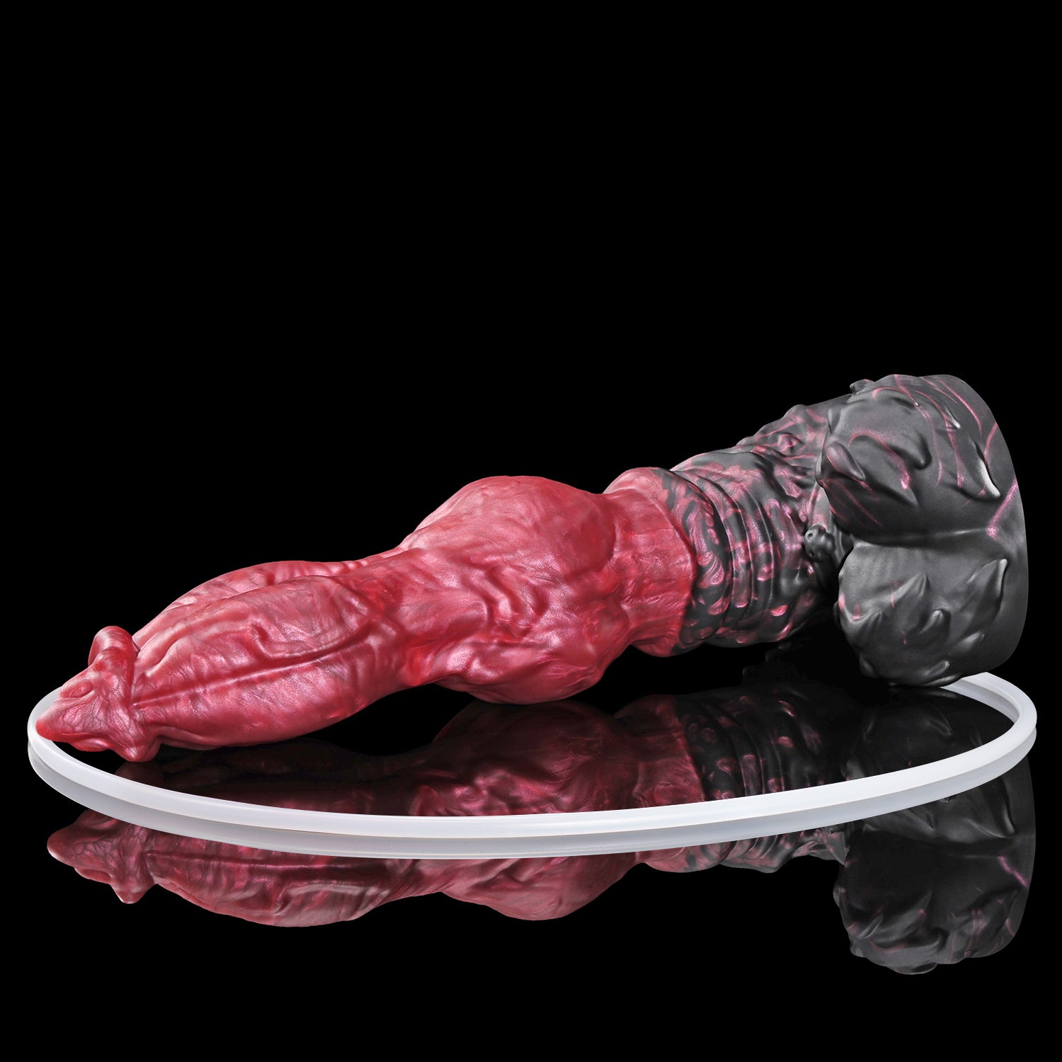 Nothosaur LYKOS plus tube fantasy knot ejaculating dildo with a textured werewolf profile and built-in tube - product view 05