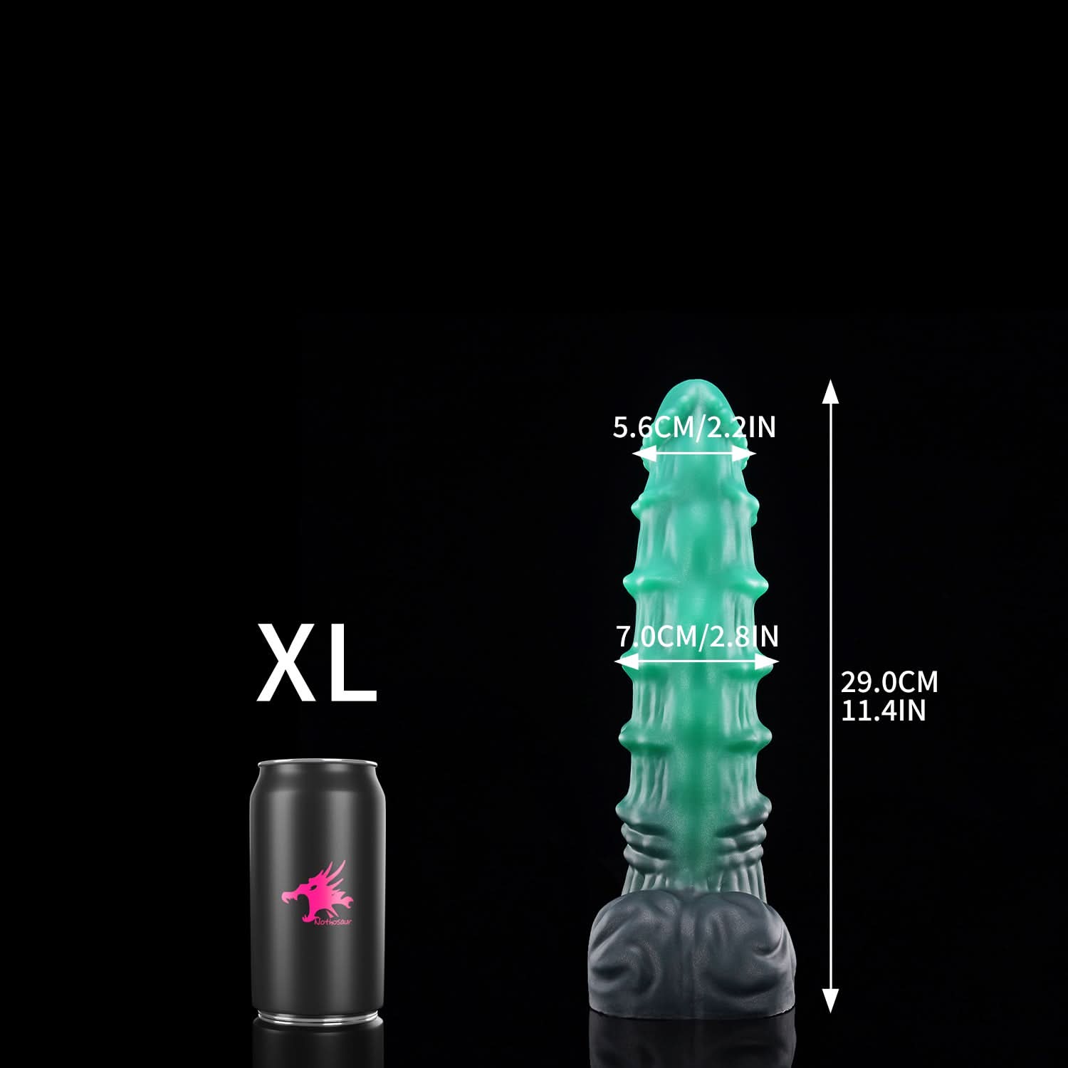 Nothosaur MEPHISTO fantasy monster dildo with an upturned tip and layered rounded ridges - size reference 08
