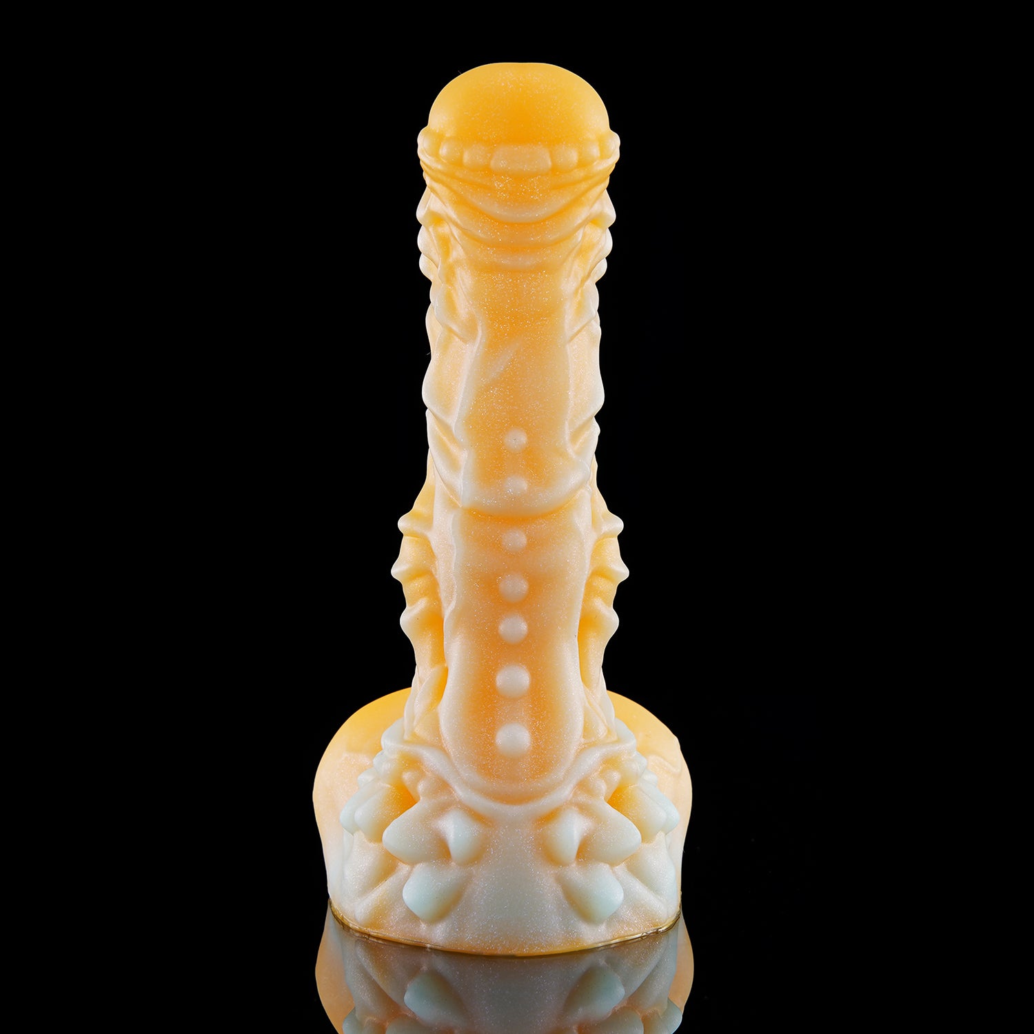 Nothosaur MOLO fantasy lizard dildo with layered scale textures and a rounded head - standing view