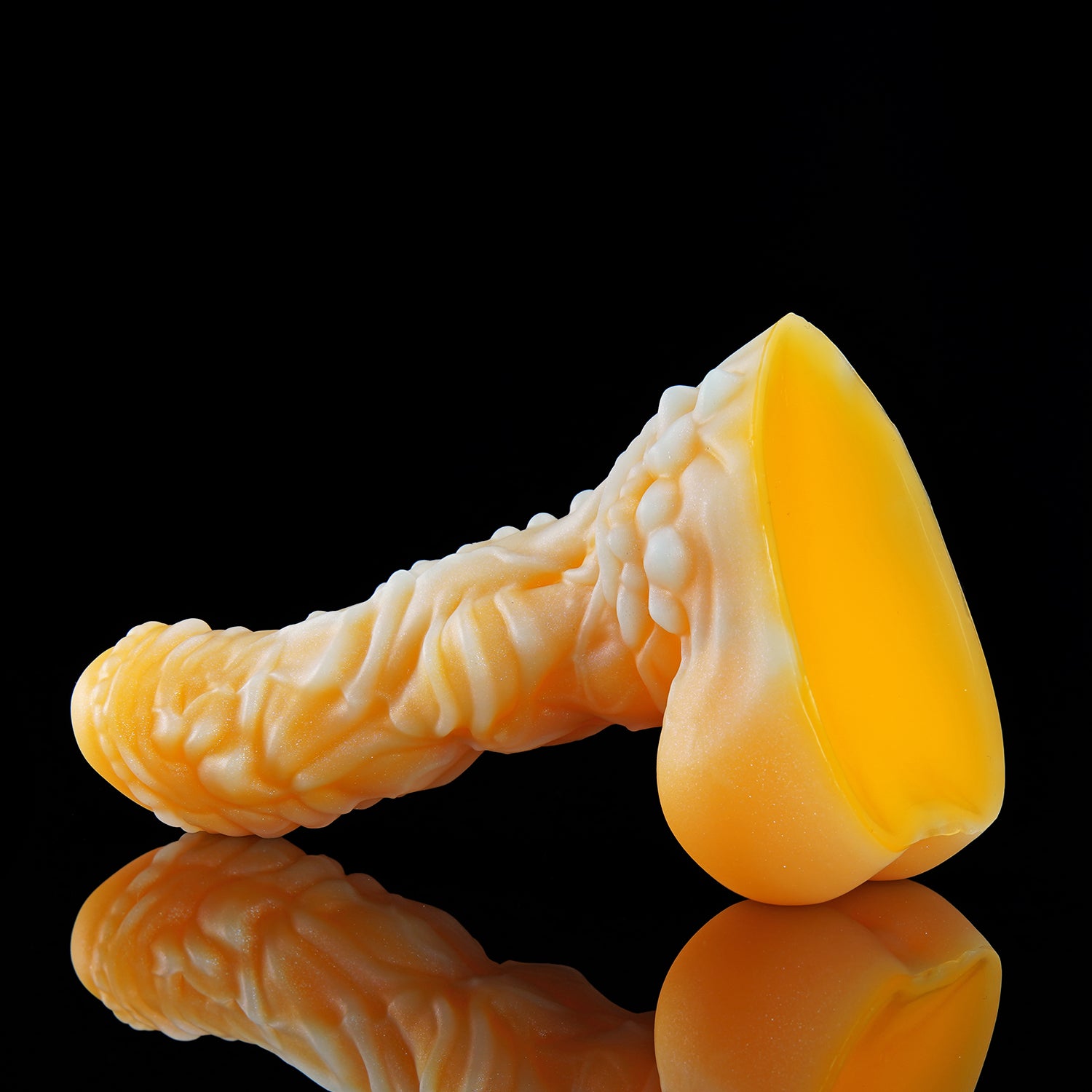 Nothosaur MOLO fantasy lizard dildo with layered scale textures and a rounded head - suction cup base view