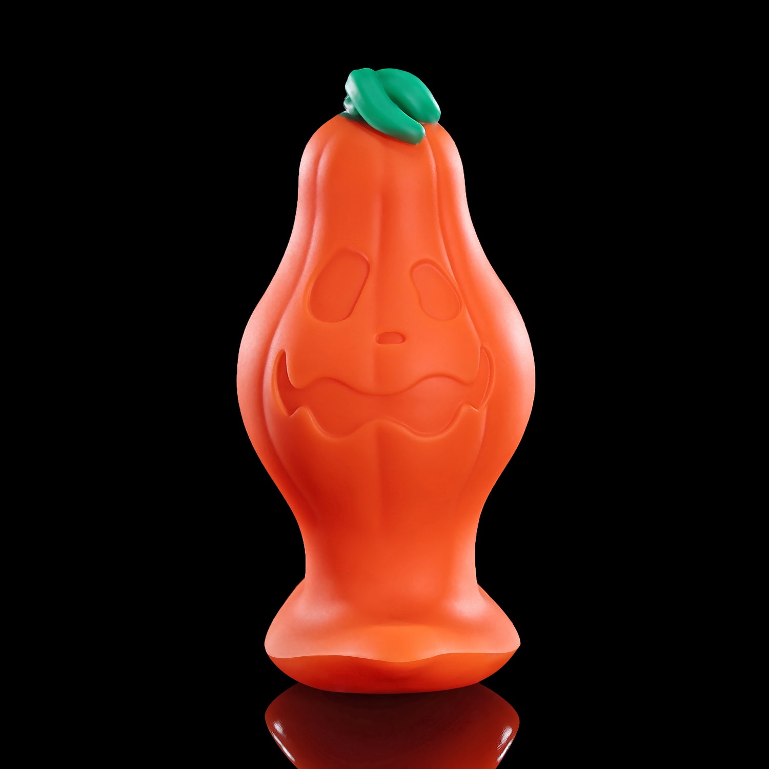 Nothosaur Mr. Not Pumpky Halloween fantasy butt plug with a sculpted pumpkin design and T base - product view 12