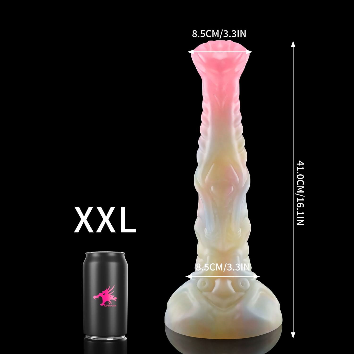Nothosaur NECRONS fantasy mechanical horse dildo with layered machine-like textures - size reference 13
