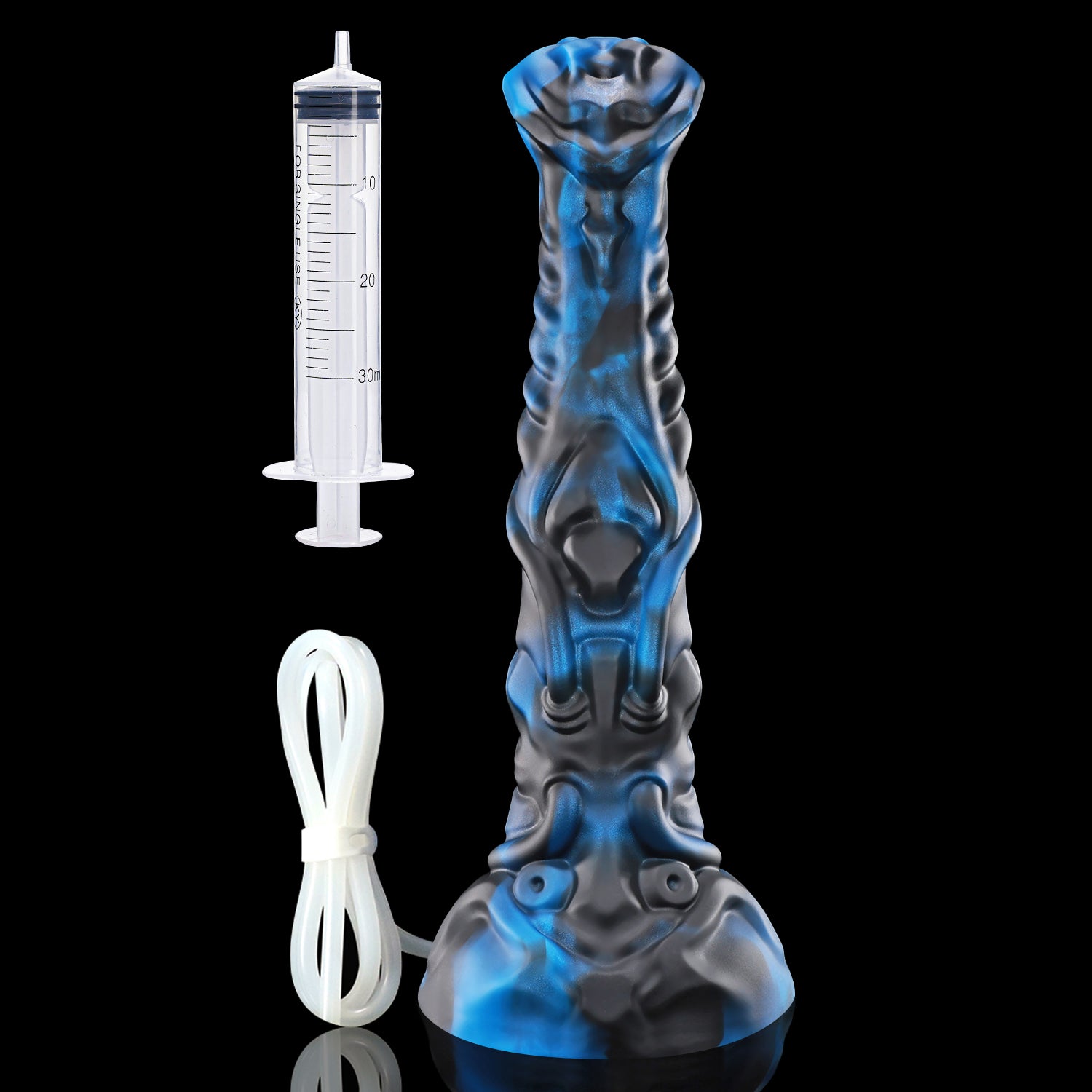 Nothosaur NECRONS plus tube fantasy mechanical horse ejaculating dildo with layered machine-like textures and a built-in tube - product view 16