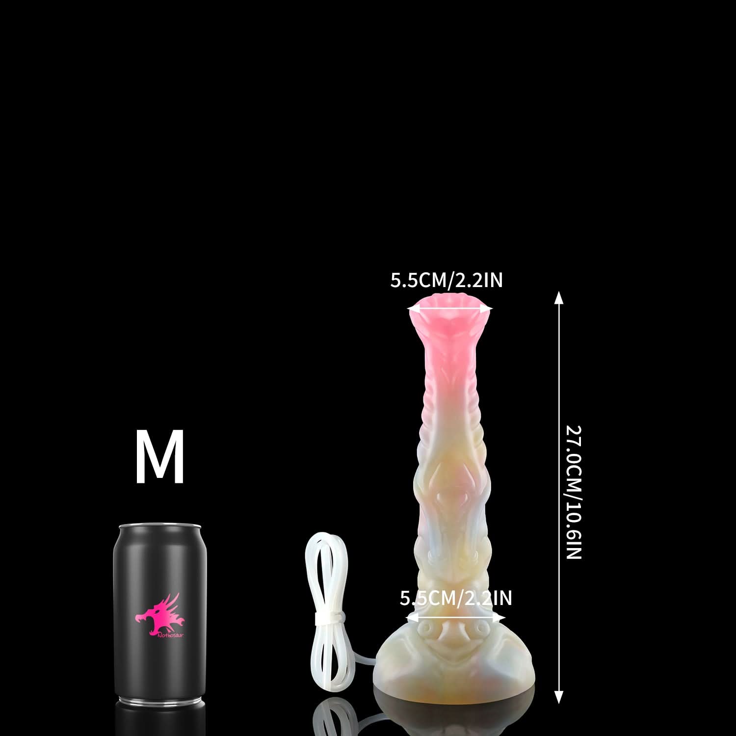 Nothosaur NECRONS plus tube fantasy mechanical horse ejaculating dildo with layered machine-like textures and a built-in tube - size reference 10
