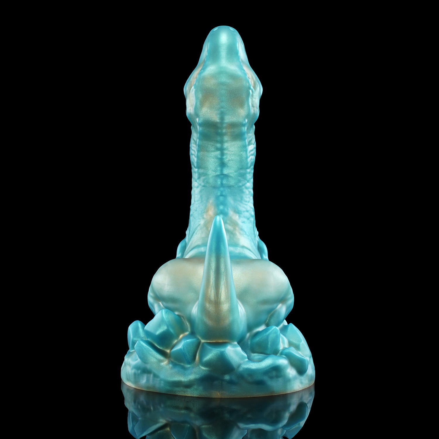 VELOX dinosaur fantasy toy rear view and curled tail base