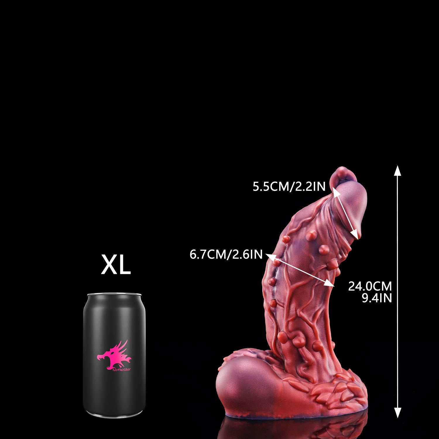 Nothosaur Oak monster giant dildo best massive anal dildo Rust Red color - XL Size