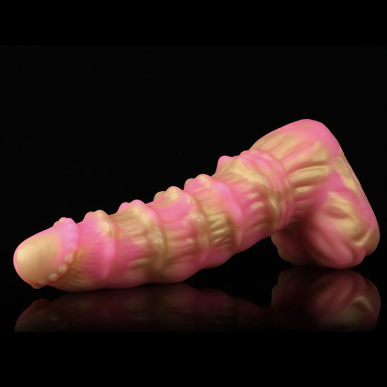 Pink and Gold nothosaur MEPHISTO fantasy dildo dragon inspired dildo anal dildo long shaft strap on dildo