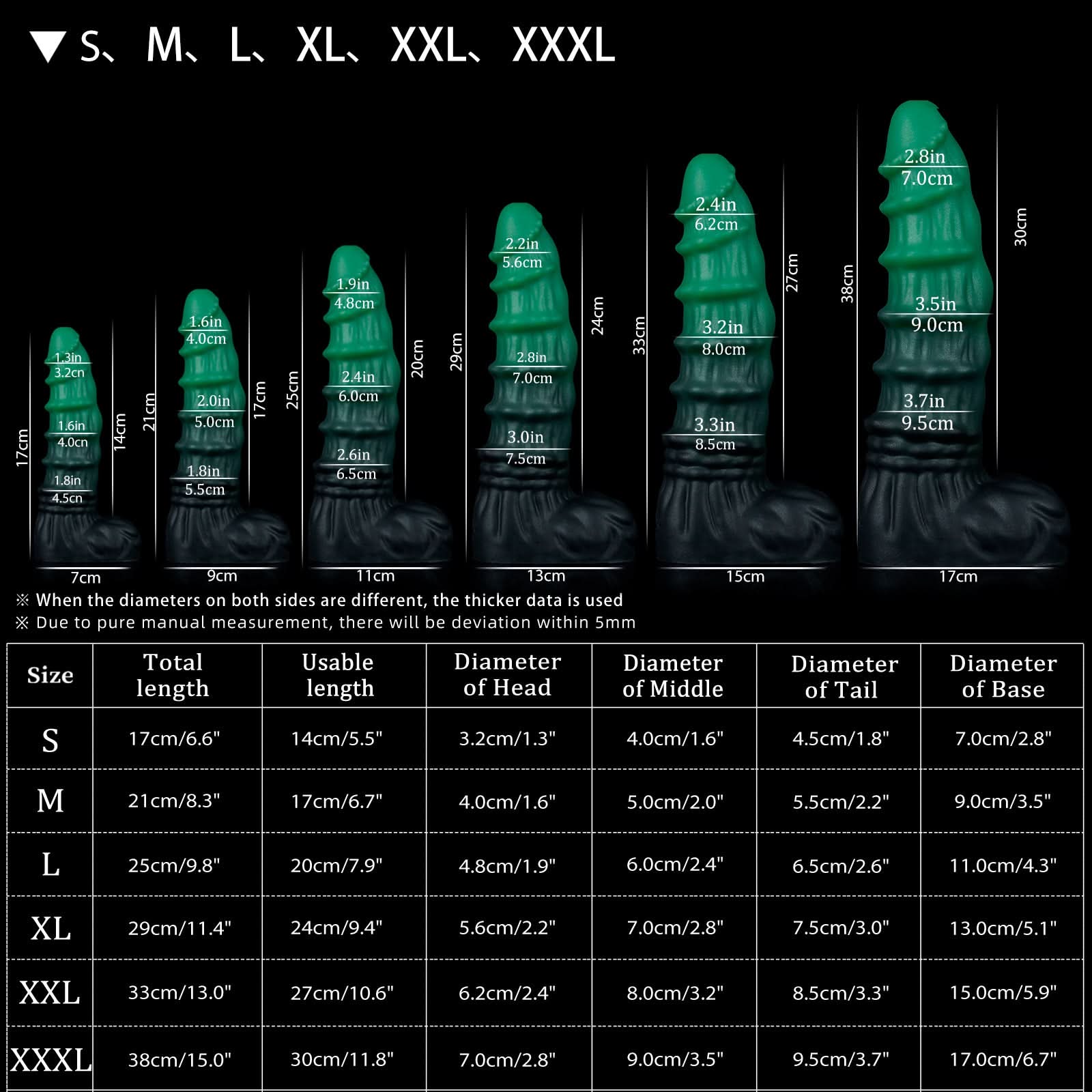 Earl Black Greennothosaur MEPHISTO fantasy dildo dragon dildo anal dildo textured shaft wearable toy size chart