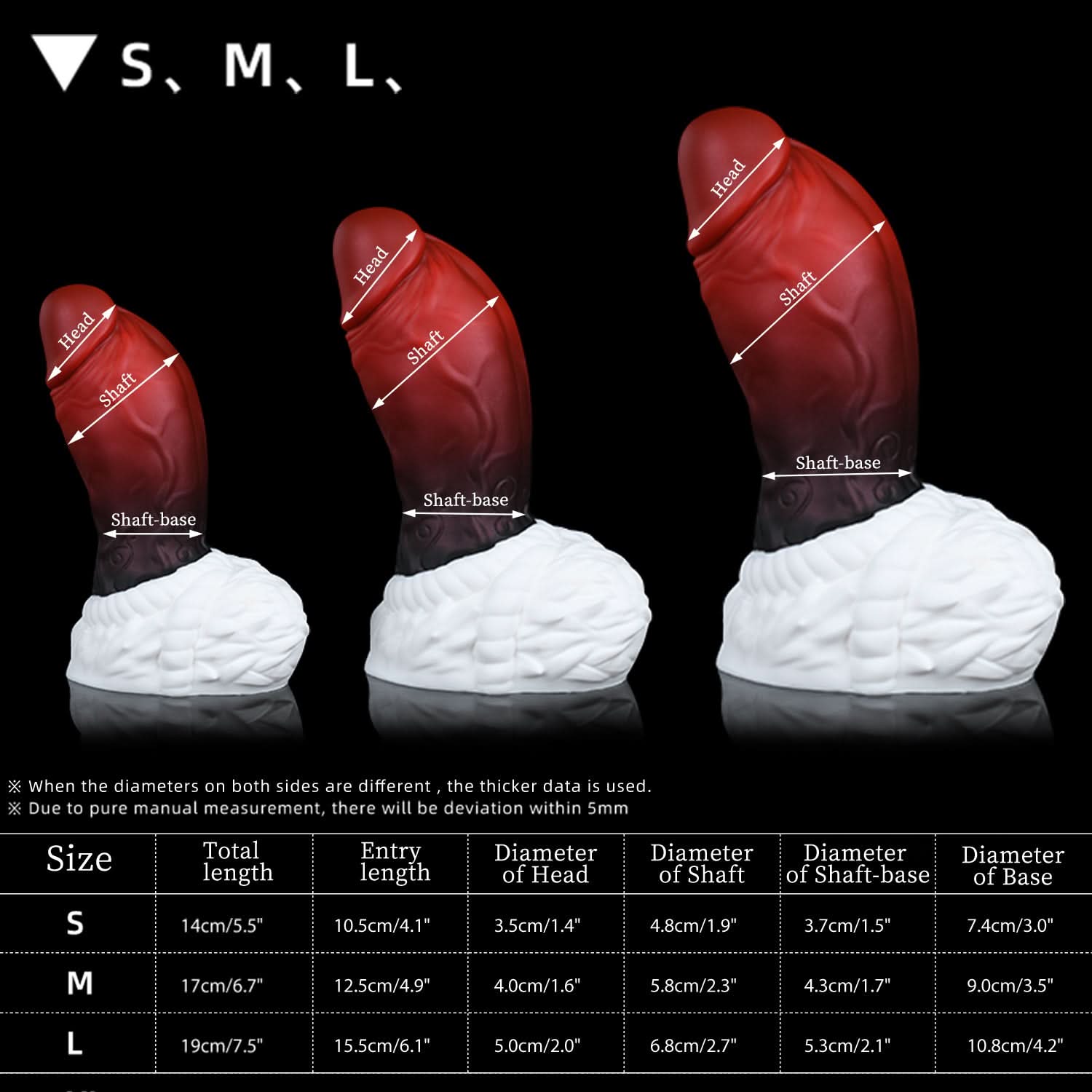 Spirits Rednothosaur STORMSTOUT Fantasy dildo giant dildo anal dildo soft silicone deep stretch size chart