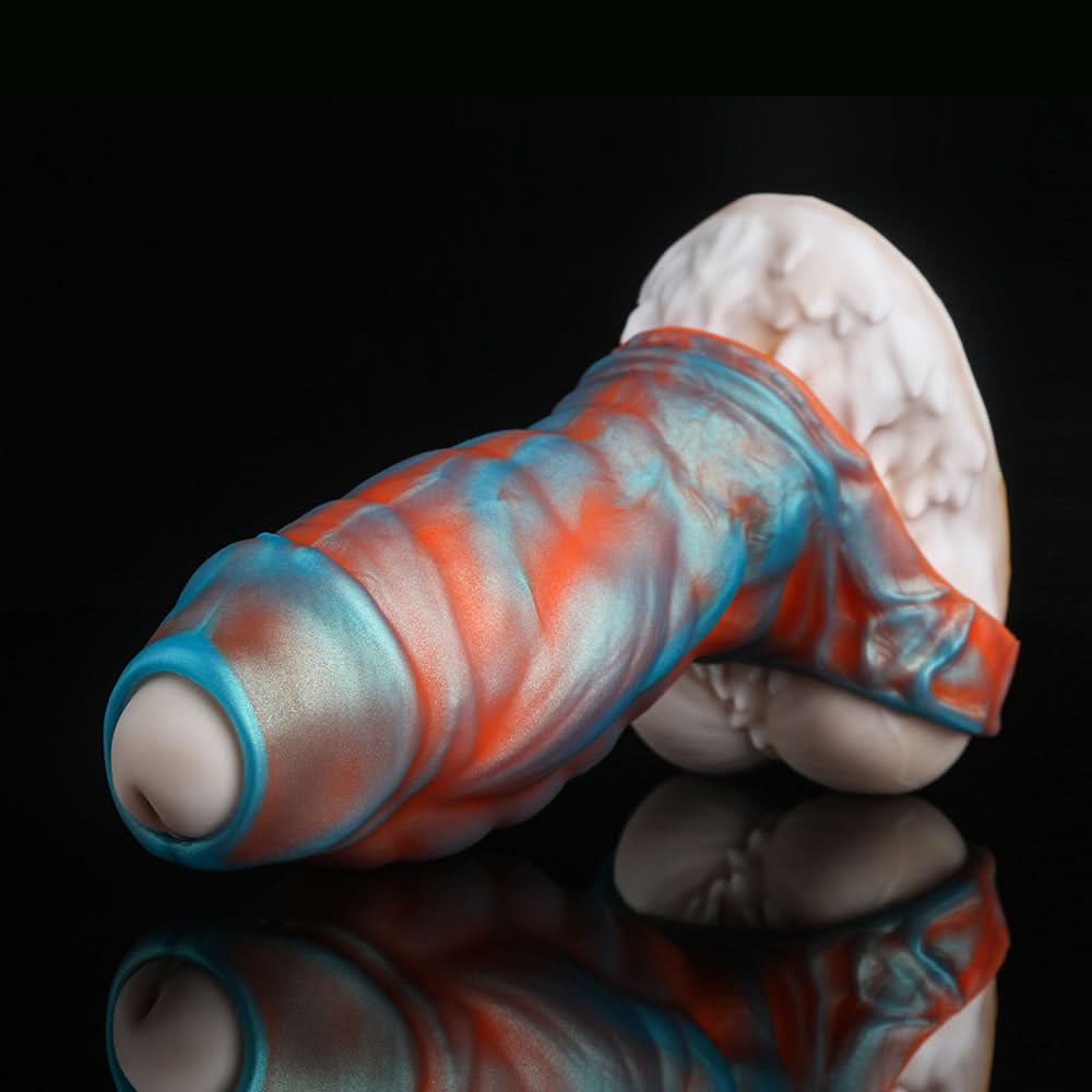 Nothosaur MEO'S ClOAK Silicone Penis sleeve cock sheath cuffs Extender make Thick Dildo Blood Red Blue