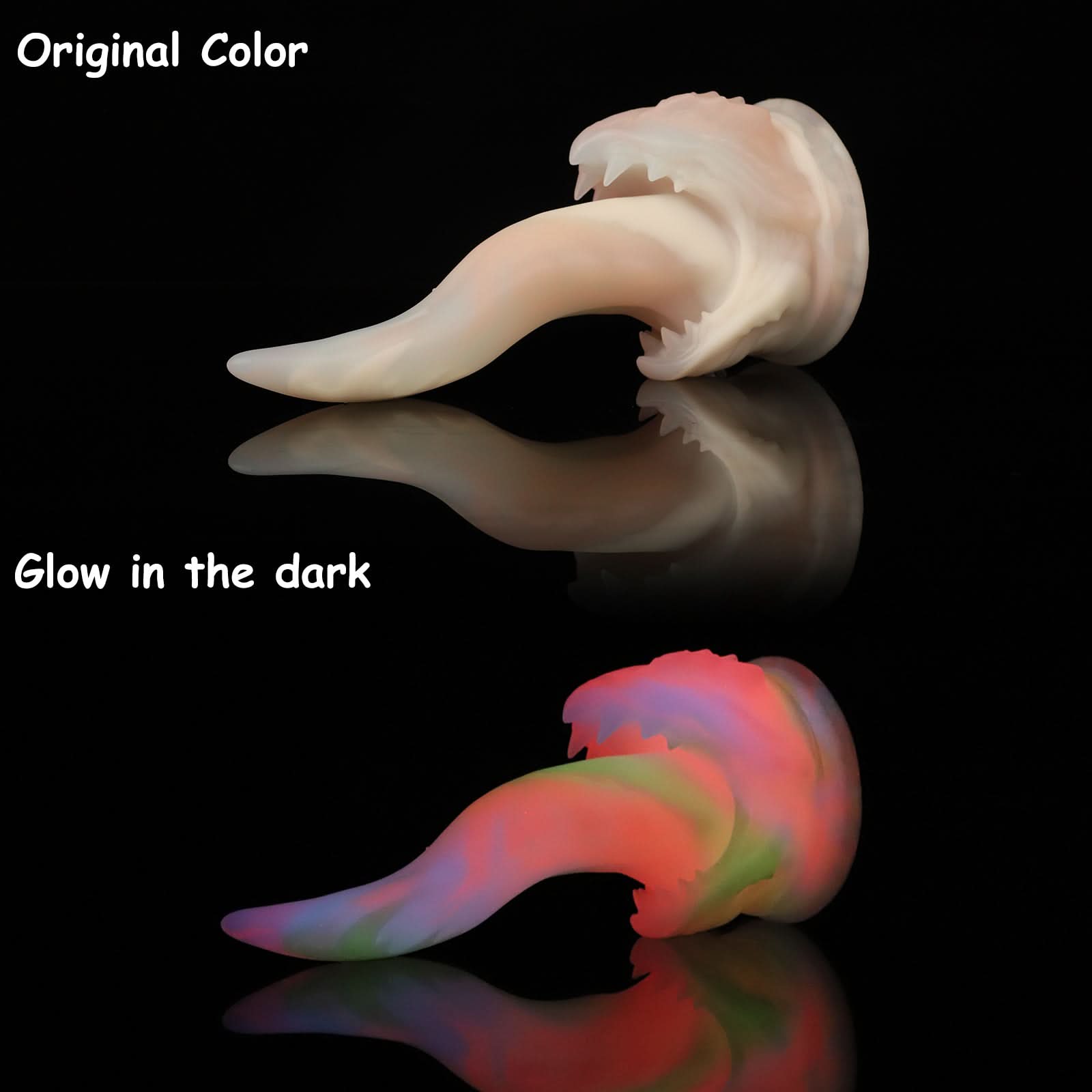 Glow in the dark Color Hungry Blue Red nothosaur LADON'S TONGUE fantasy dildo anal dildo forked tongue dildo soft feel fantasy toy